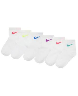 Girls 4-7 Metallic Swoosh Quarter Socks, 6-Pack by NIKE