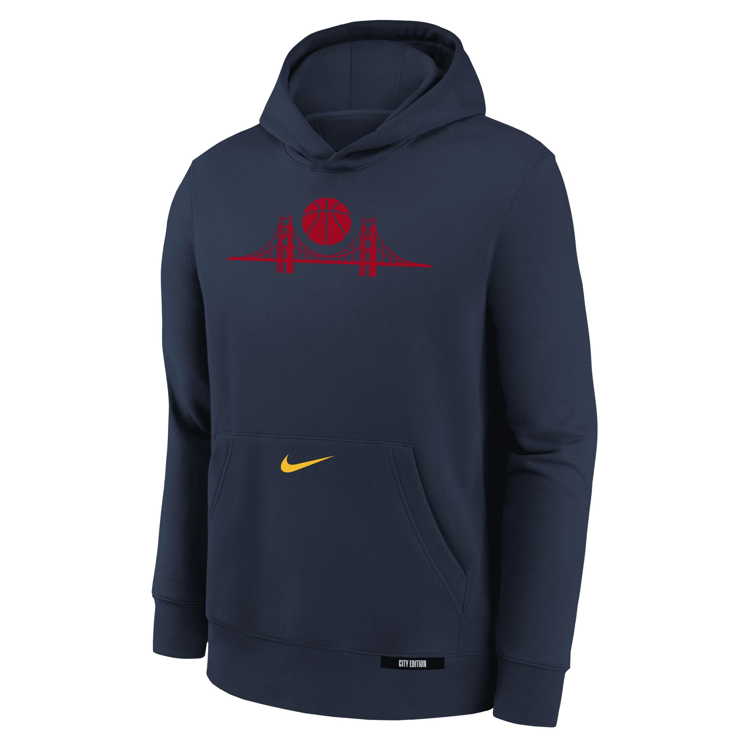 Golden State Warriors Club City Edition Big Kids' Nike NBA Pullover Hoodie by NIKE