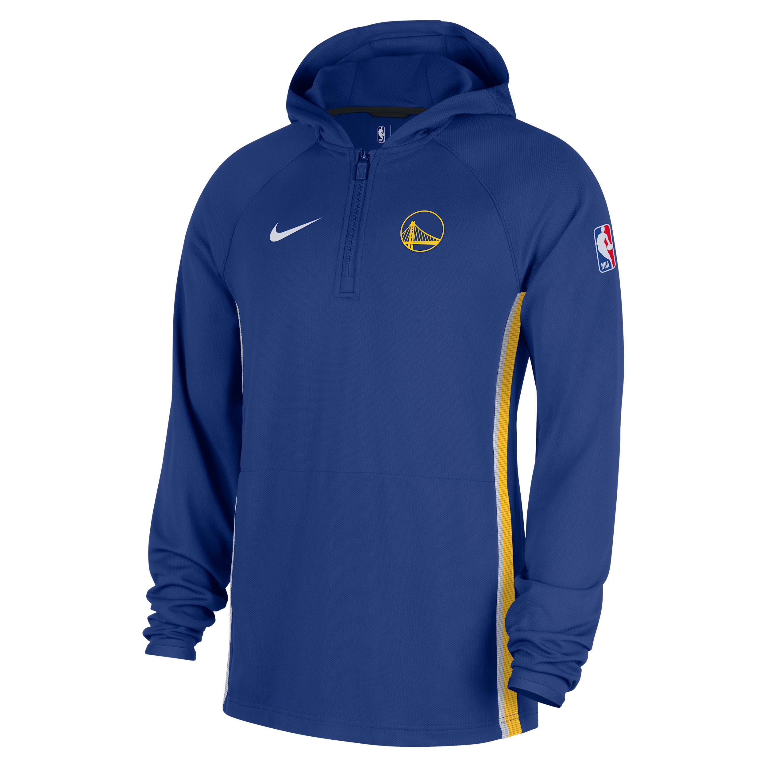 Golden State Warriors Zoned Nike Men's Dri-FIT NBA 1/4-Zip Hoodie by NIKE