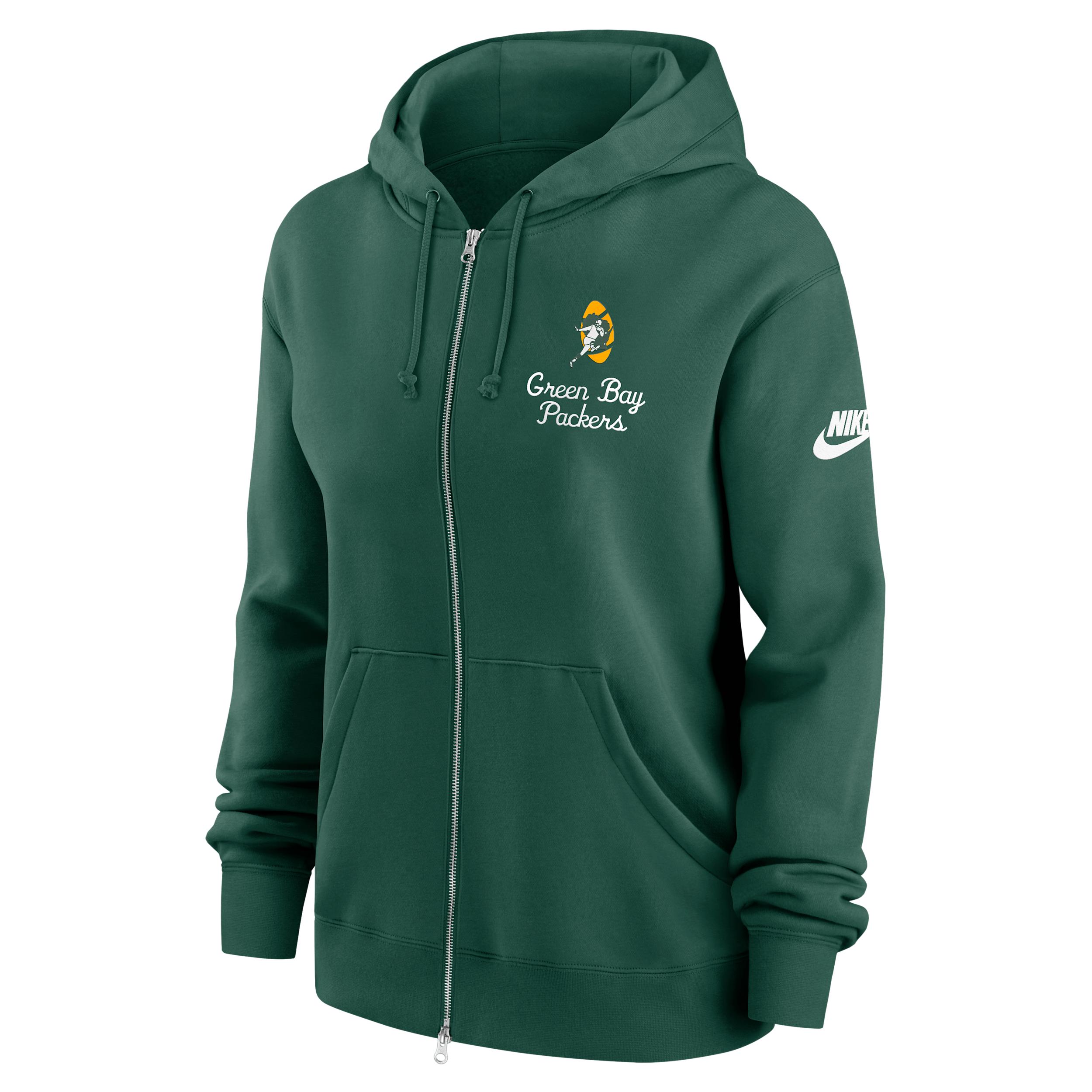 Green Bay Packers Phoenix Rewind Nike Women's NFL Full-Zip Hoodie by NIKE