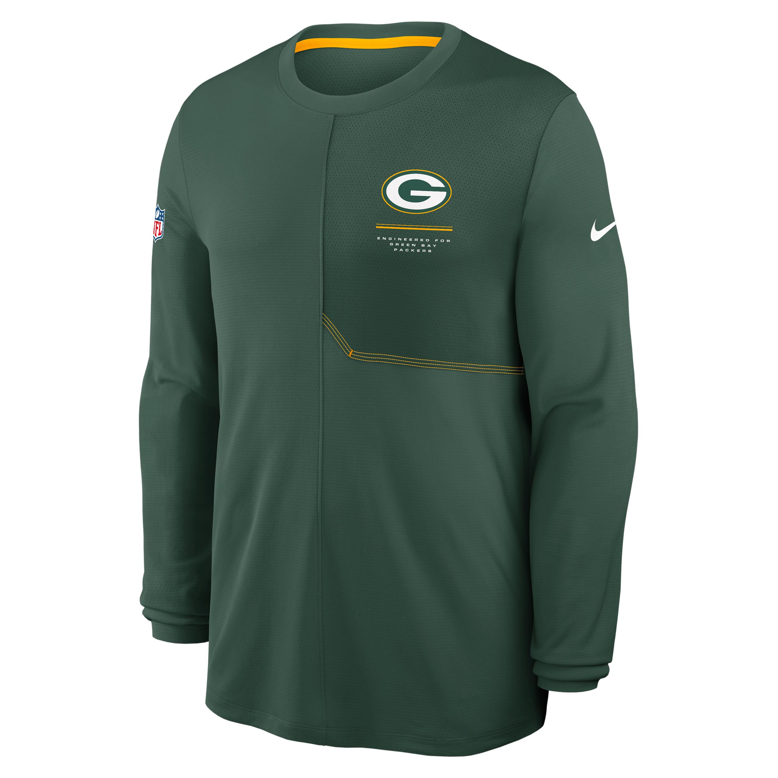 Green Bay Packers Sideline Coach Nike Men's Dri-FIT NFL Long-Sleeve Top by NIKE