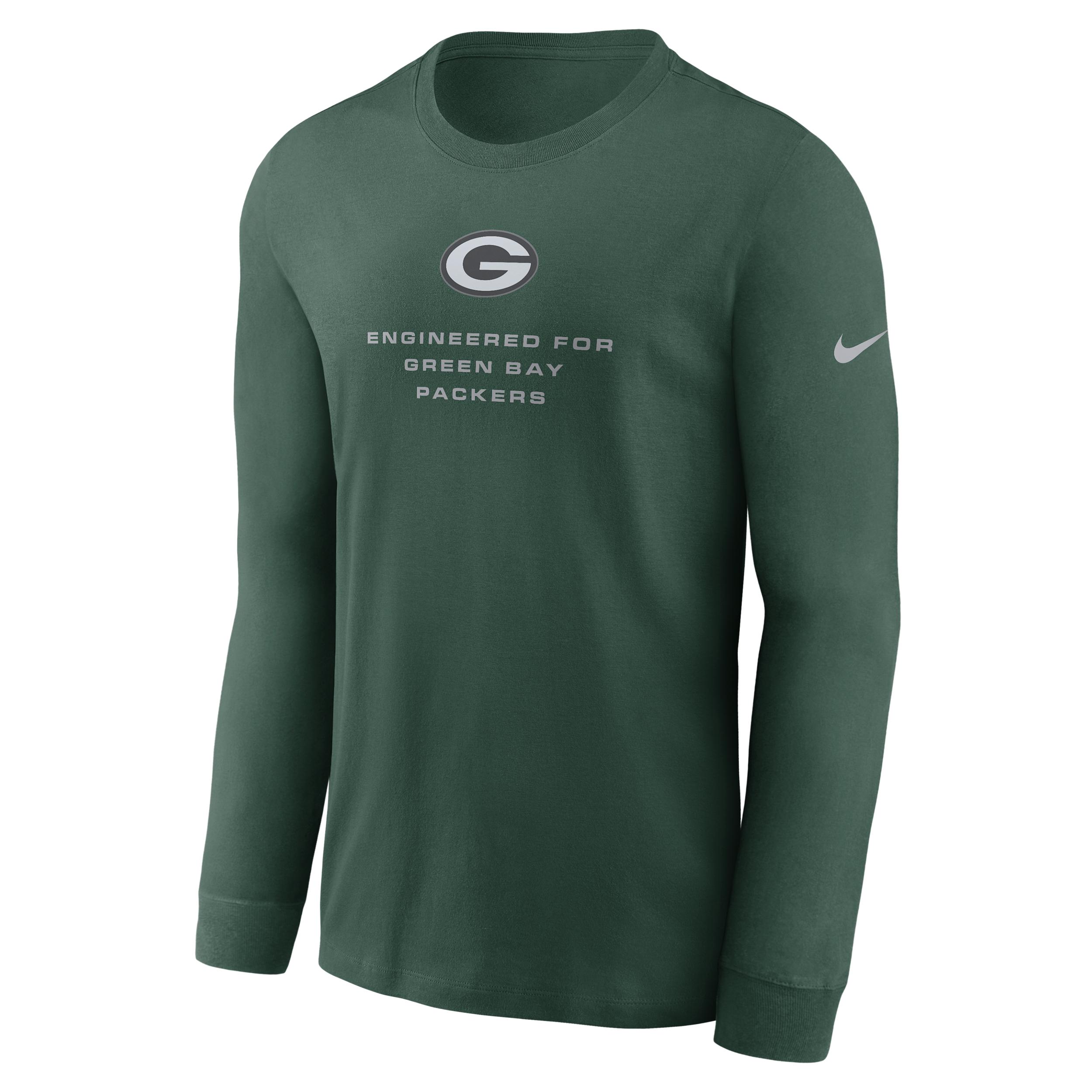 Green Bay Packers Team Issue Nike Men's Dri-FIT NFL Long-Sleeve T-Shirt by NIKE