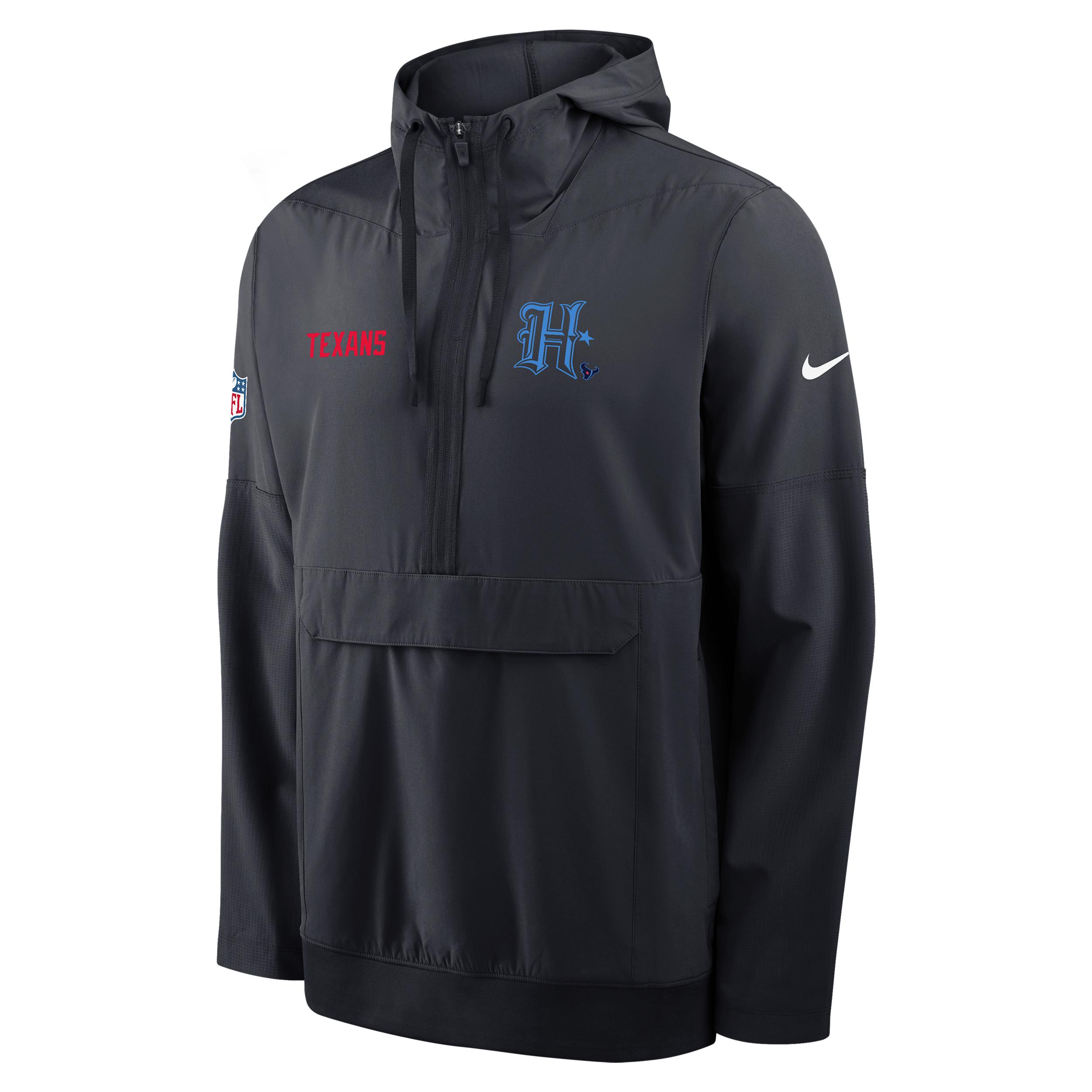 Houston Texans Alt Option Route Anorak Nike Men's NFL 1/2-Zip Hooded Jacket by NIKE