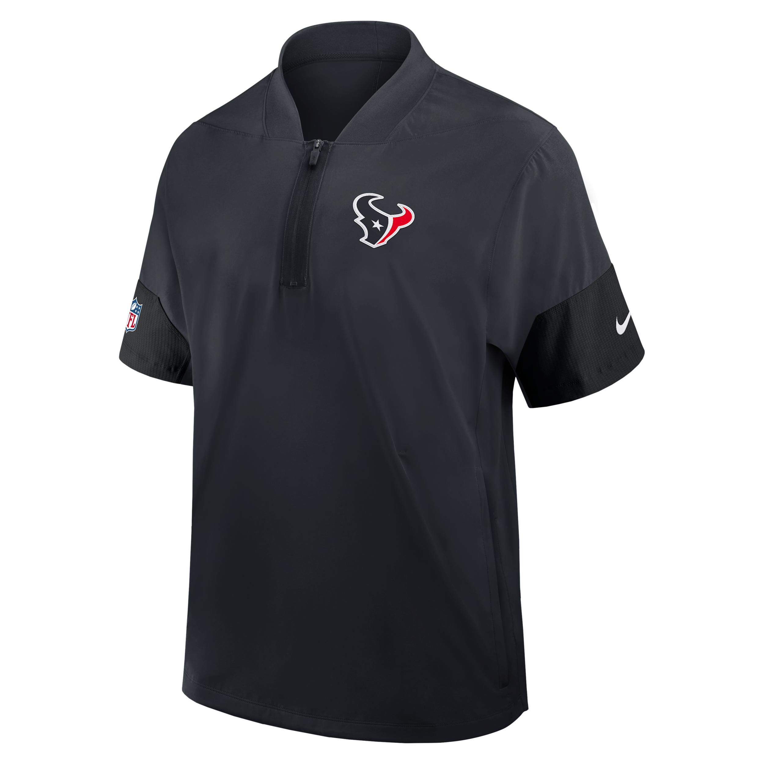 Houston Texans Sideline Coach Nike Men's NFL 1/2-Zip Short-Sleeve Jacket by NIKE