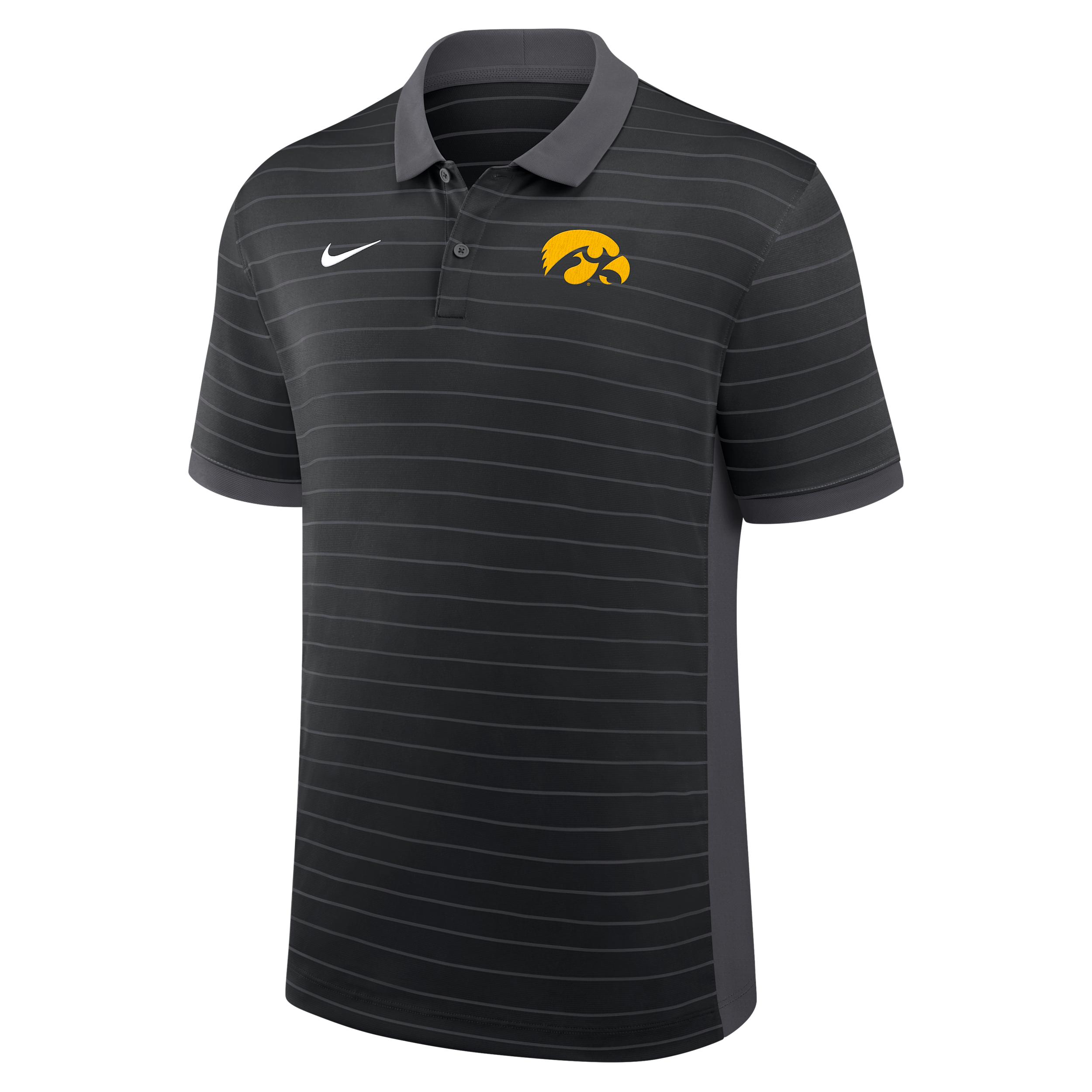 Iowa Sideline Victory Stripe Nike Men's Dri-FIT College Polo by NIKE