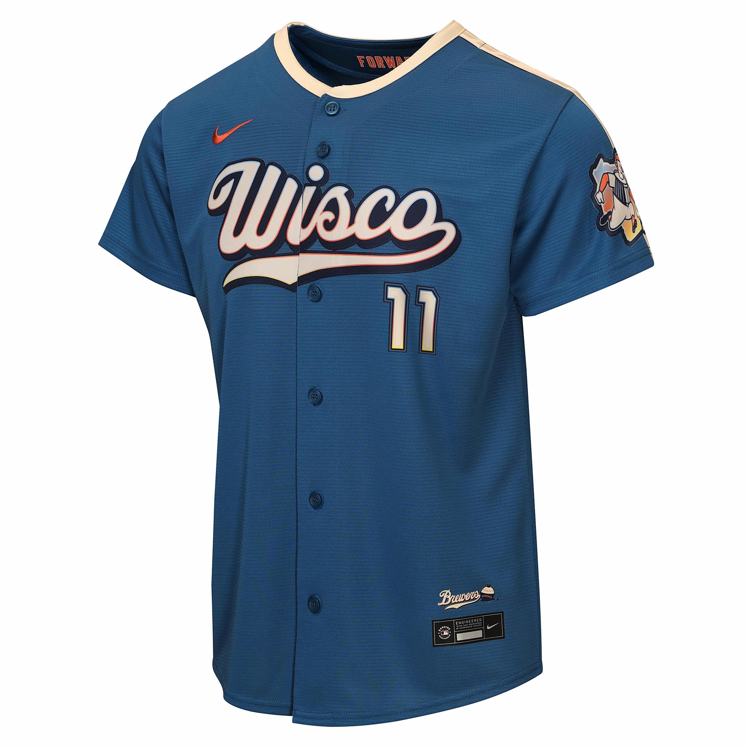 Jackson Chourio Milwaukee Brewers City Connect Big Kid's Nike MLB Stadium Jersey by NIKE
