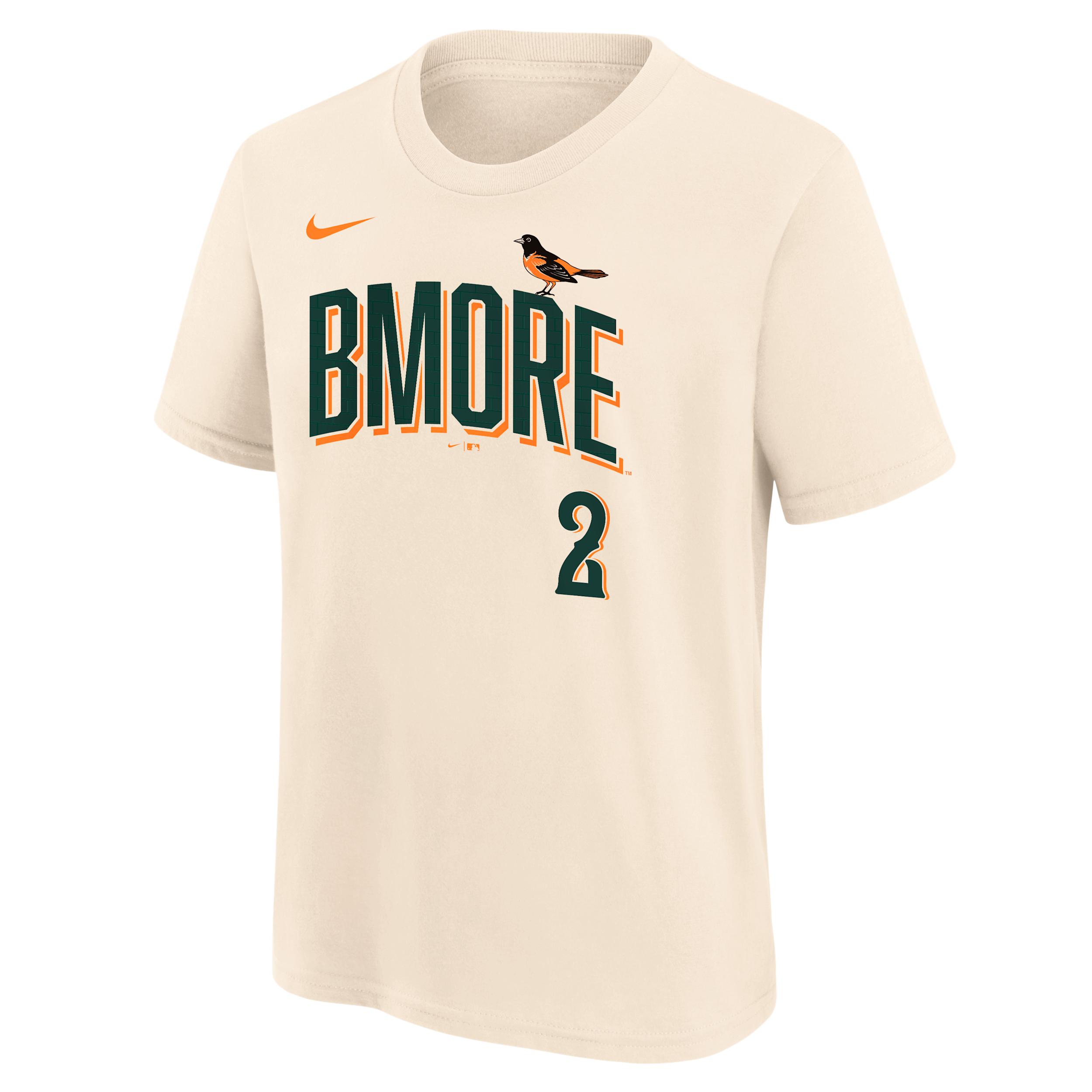 Jackson Holliday Baltimore Orioles City Connect Big Kids' Nike MLB T-Shirt by NIKE