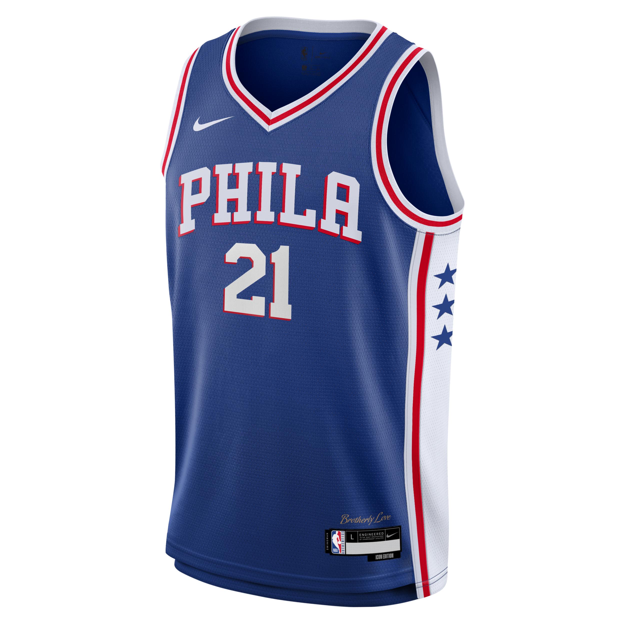 Joel Embiid Philadelphia 76ers 2023/24 Icon Edition Big Kids' Nike NBA Swingman Jersey by NIKE