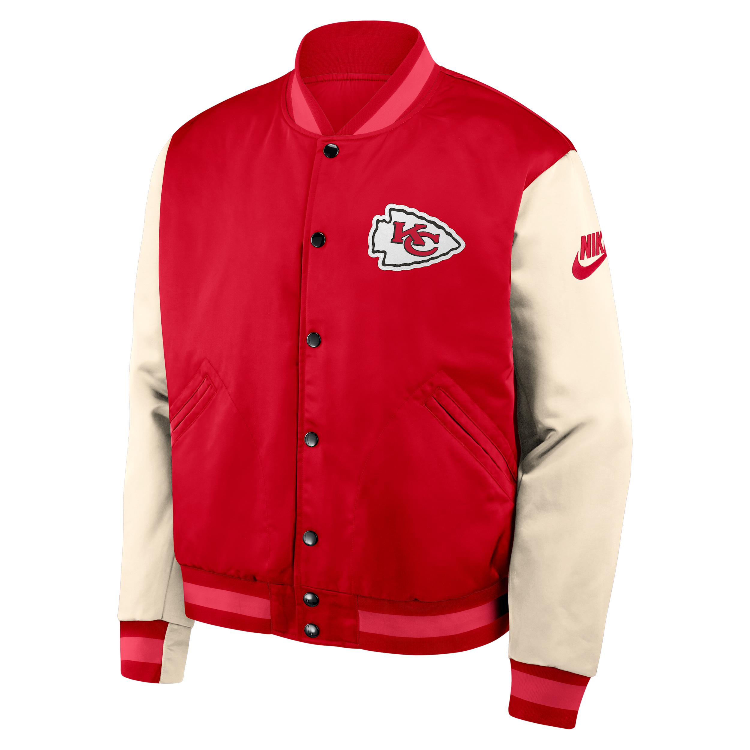 Kansas City Chiefs Rewind Legacy Nike Men's NFL Full-Snap Bomber Jacket by NIKE