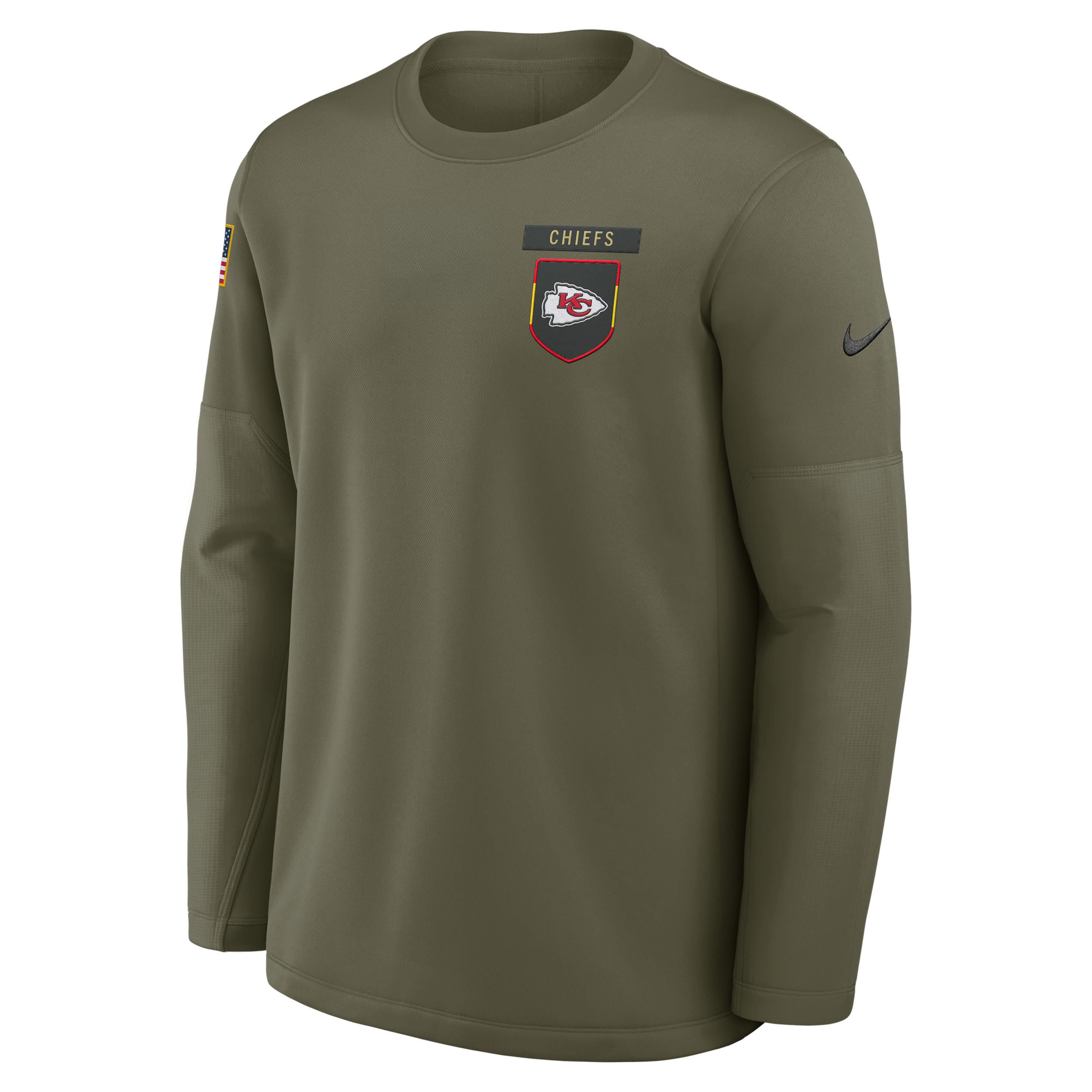 Kansas City Chiefs Salute to Service Sideline Triumphant Win Coach Nike Men's NFL Pullover Crew by NIKE