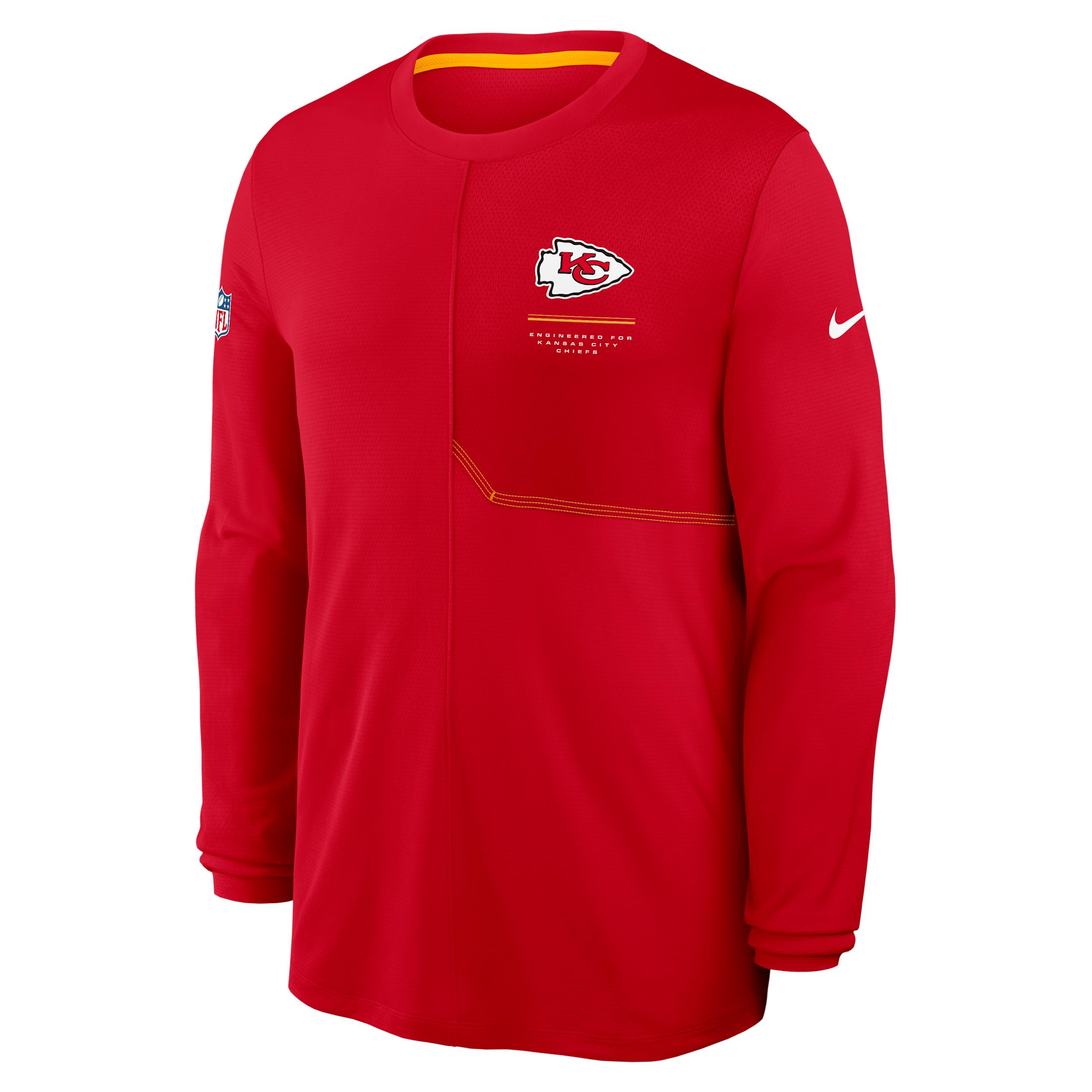 Kansas City Chiefs Sideline Coach Nike Men's Dri-FIT NFL Long-Sleeve Top by NIKE