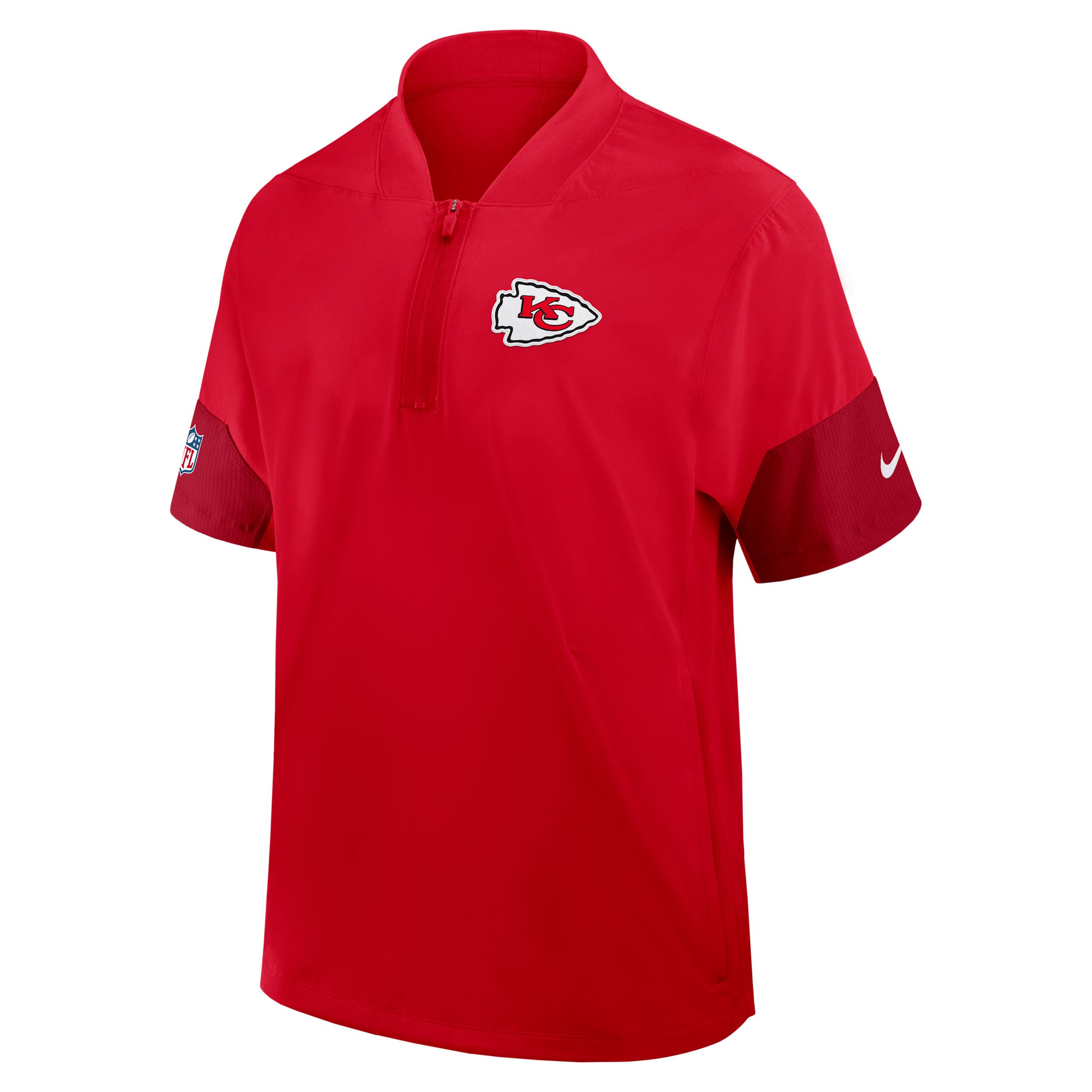 Kansas City Chiefs Sideline Coach Nike Men's NFL 1/2-Zip Short-Sleeve Jacket by NIKE