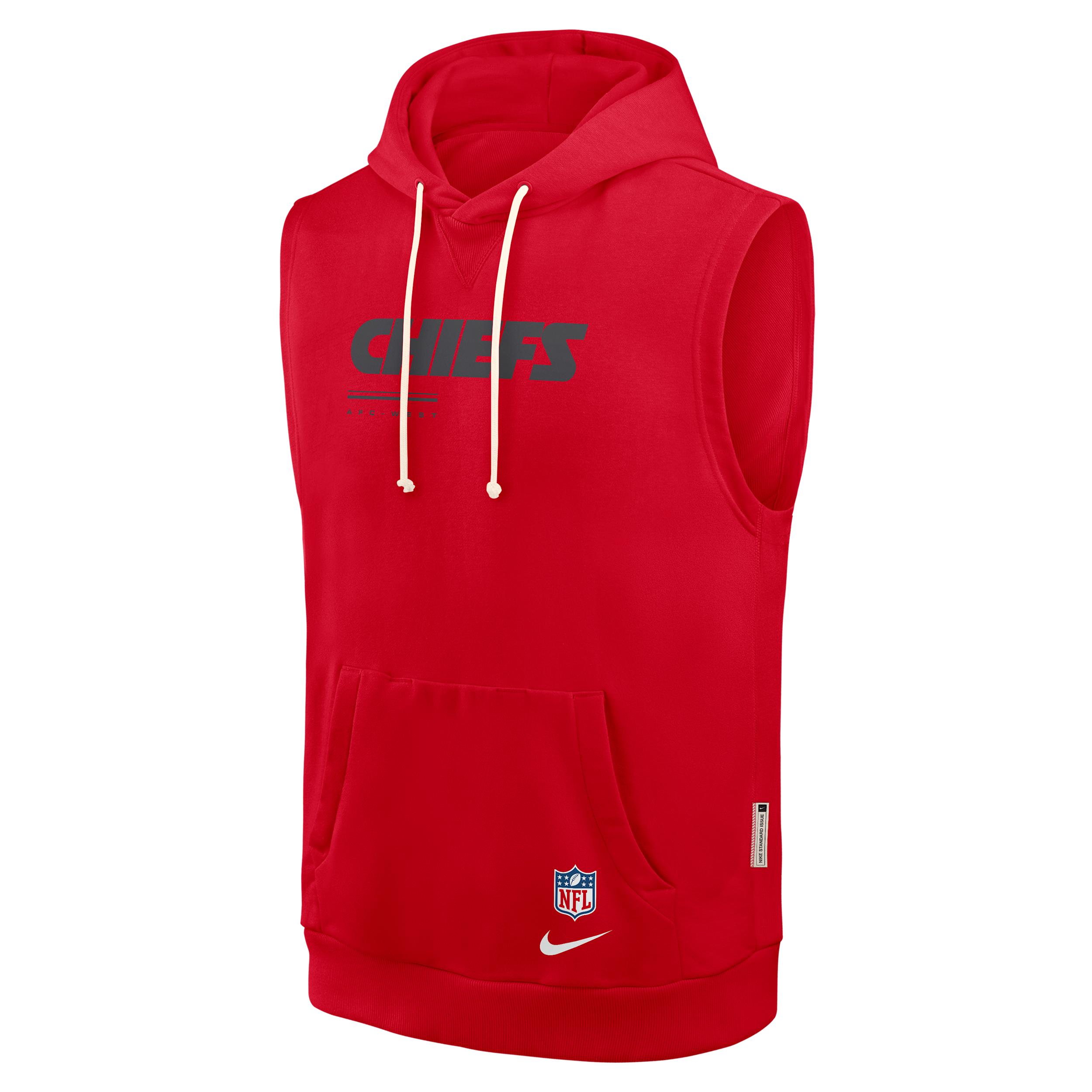 Kansas City Chiefs Sideline Nike Men's Dri-FIT NFL Sleeveless Pullover Hoodie by NIKE