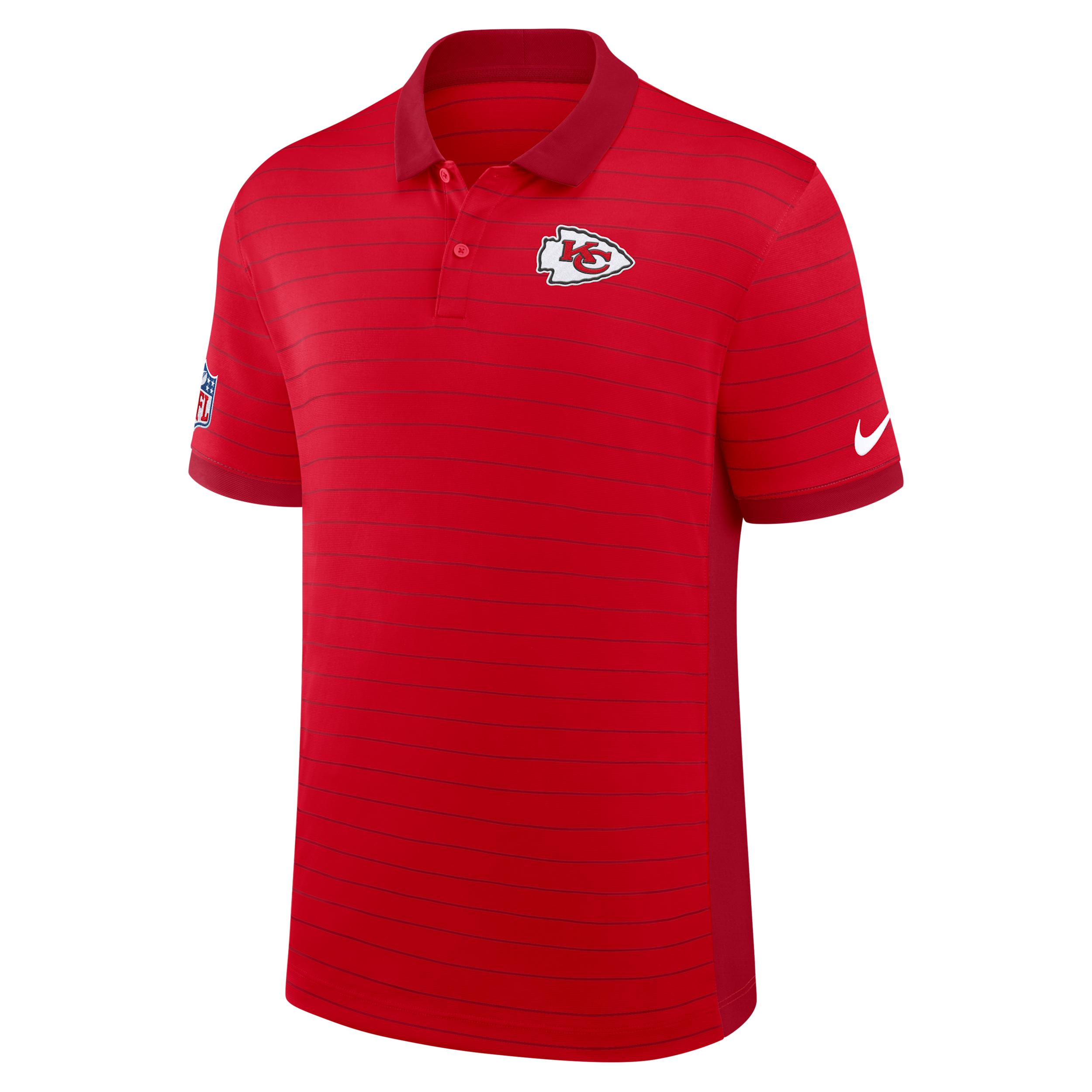 Kansas City Chiefs Sideline Victory Stripe Nike Men's Dri-FIT NFL Polo by NIKE