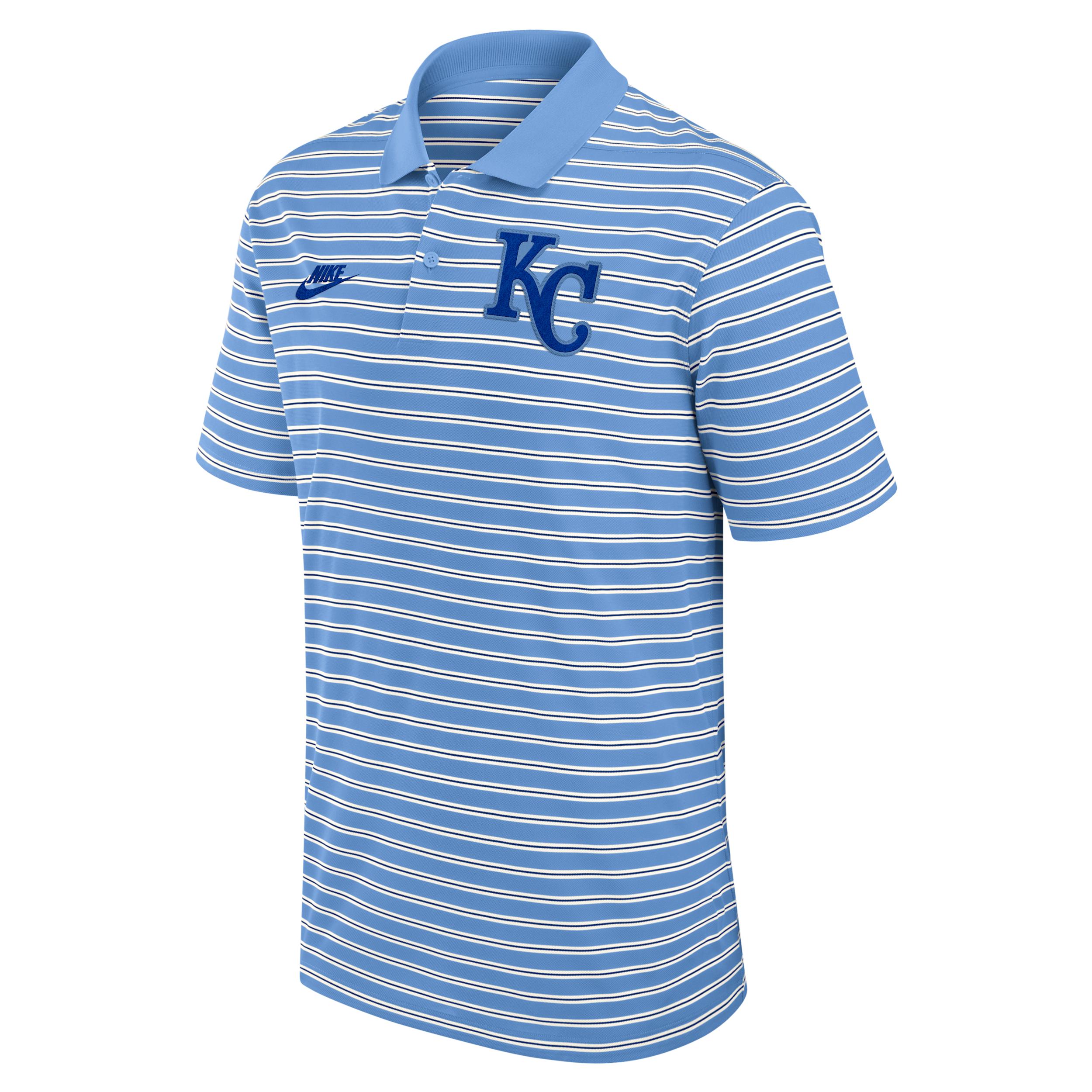 Kansas City Royals Cooperstown Striped Victory Nike Men's Dri-FIT MLB Polo by NIKE