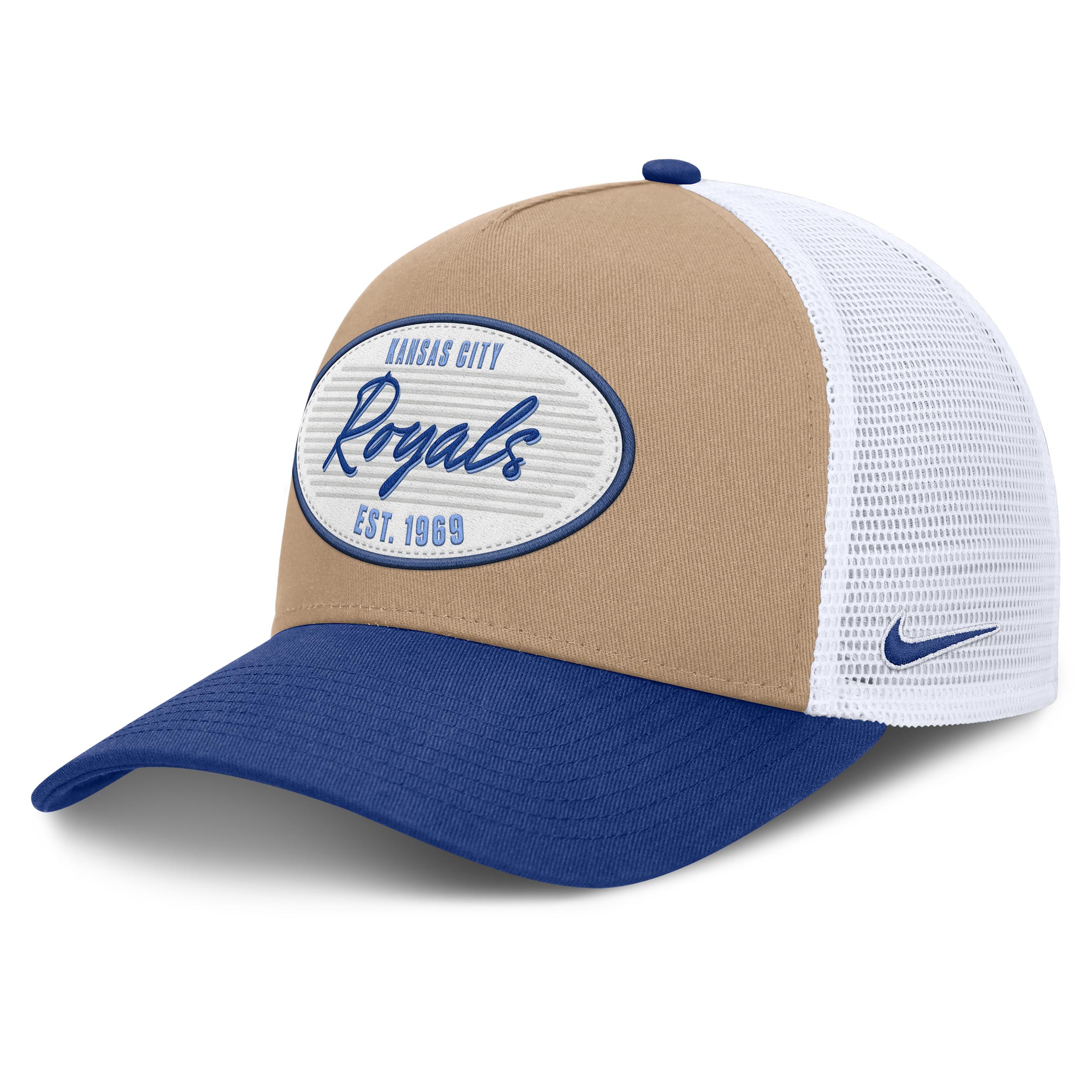 Kansas City Royals Rise Nike Men's MLB A-Frame Trucker Adjustable Hat by NIKE