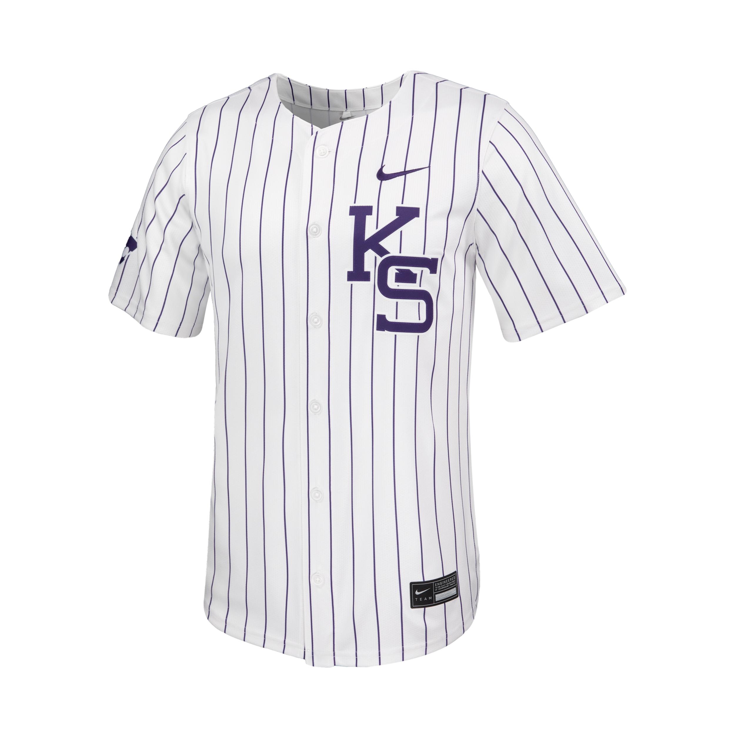 Kansas State Pinstripe Nike Men's Dri-FIT College Limited Baseball Jersey by NIKE