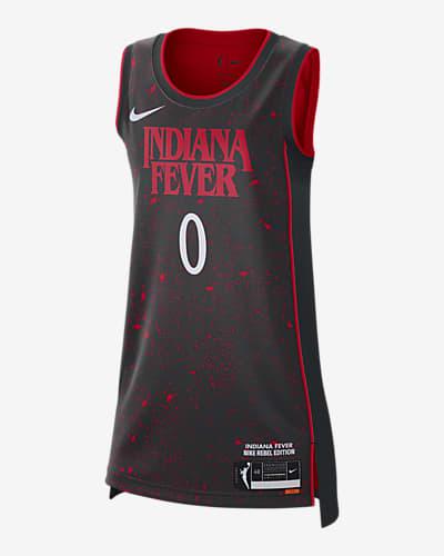 Kelsey Mitchell Indiana Fever x Stranger Things 2025 Rebel Edition Womenâs Nike Women's Dri-FIT WNBA Victory Jersey by NIKE Kelsey Mitchell Indiana Fever x Stranger Things 2025 Rebel Edition Womenâs Nike Women's Dri-FIT WNBA Victory Jersey by NIKE