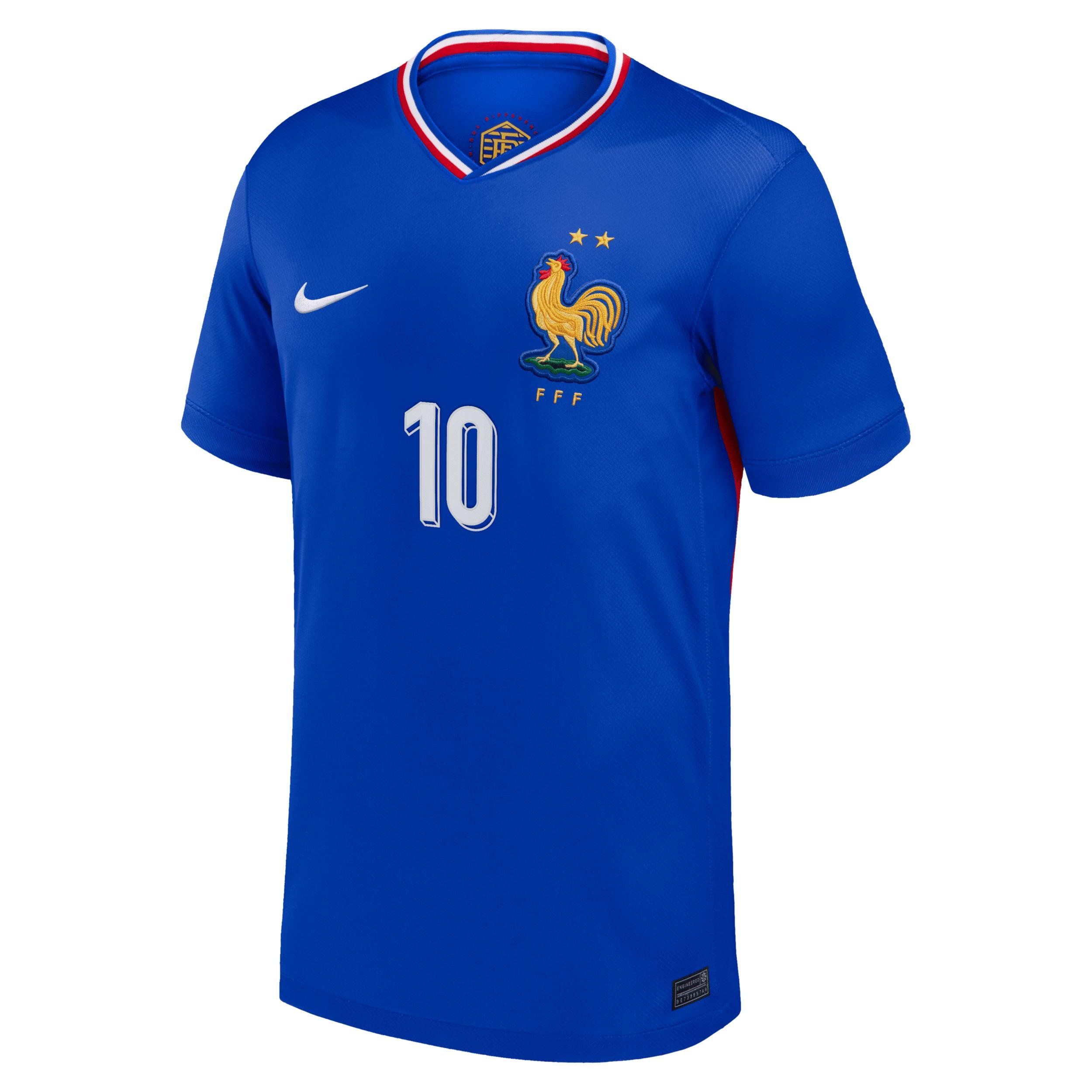 Kylian MbappÃ© France National Team 2024 Stadium Home Big Kids' Nike Dri-FIT Soccer Jersey by NIKE