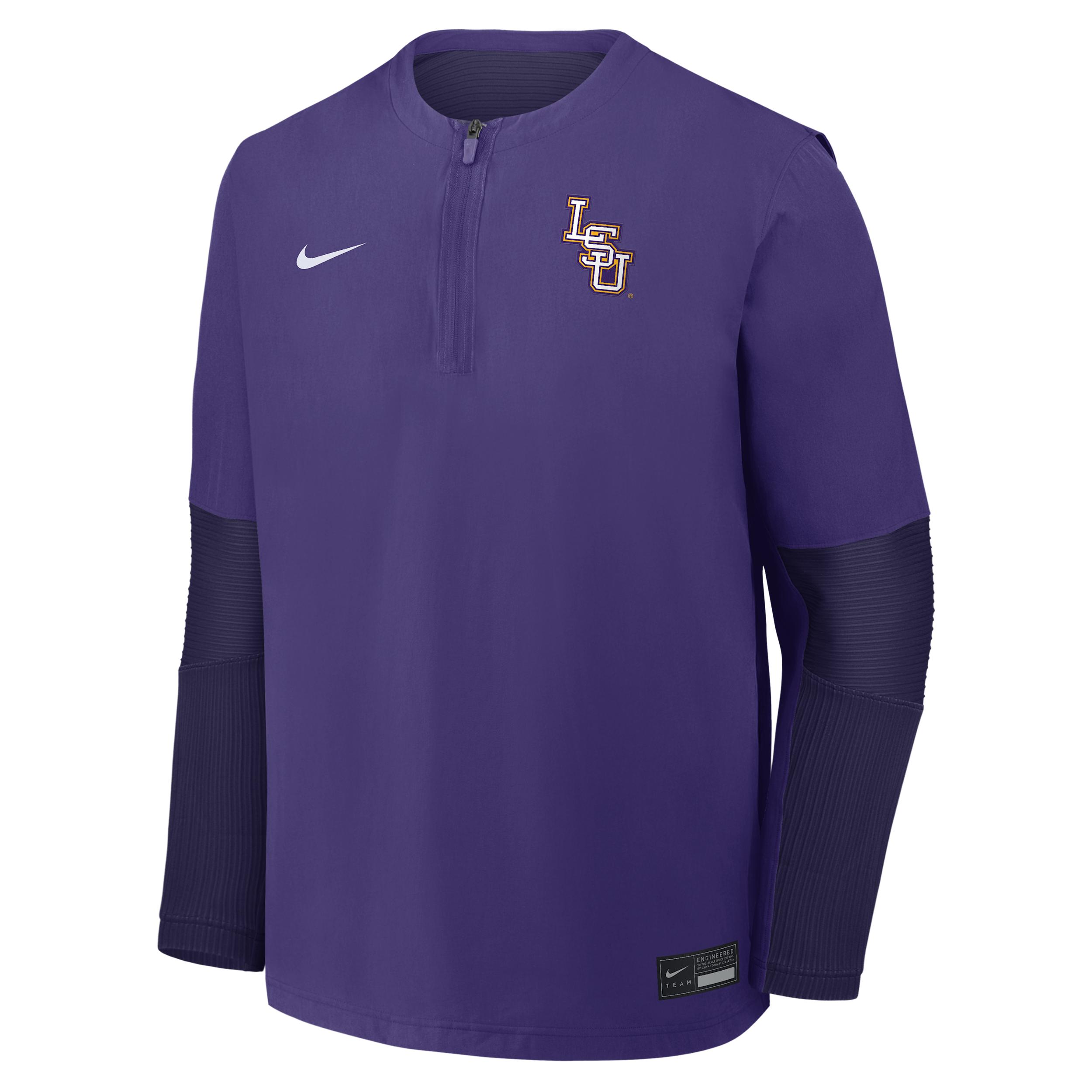 LSU Dugout Nike Men's Dri-FIT College 1/4-Zip Long-Sleeve Windshirt by NIKE