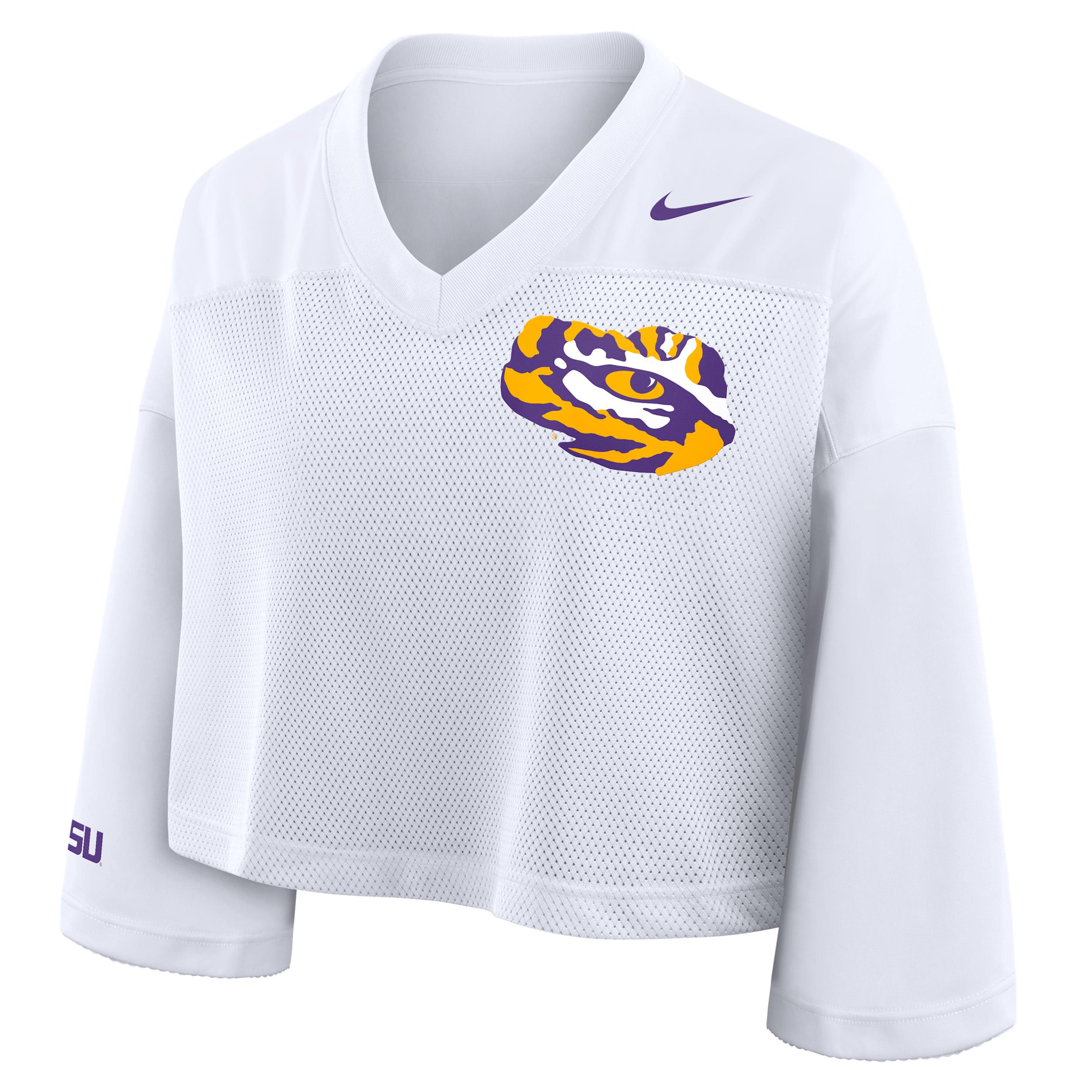 LSU Jersey Nike Women's Dri-FIT College Cropped Top by NIKE