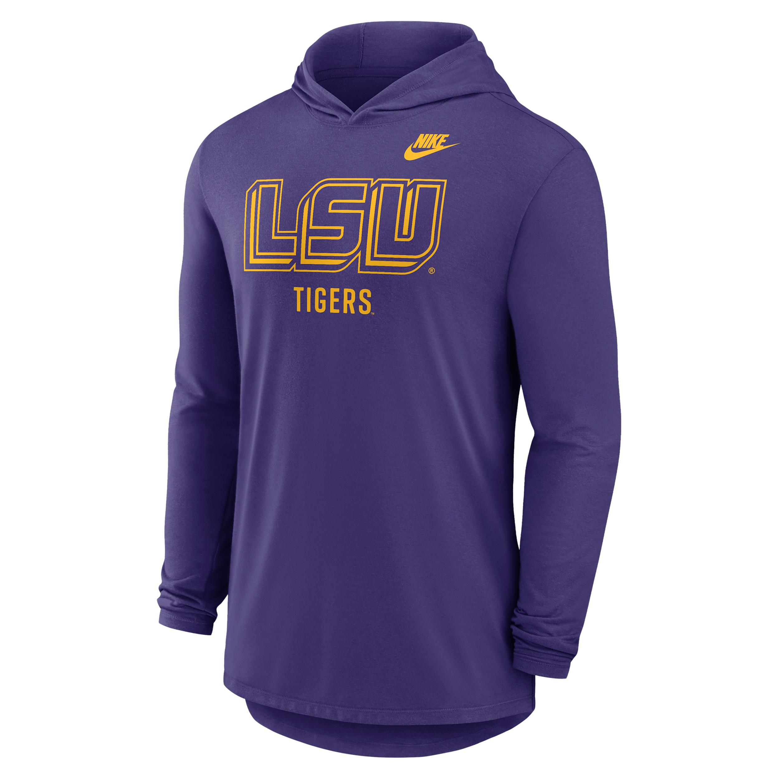 LSU Legacy Nike Men's Dri-FIT College Long-Sleeve Hooded T-Shirt by NIKE