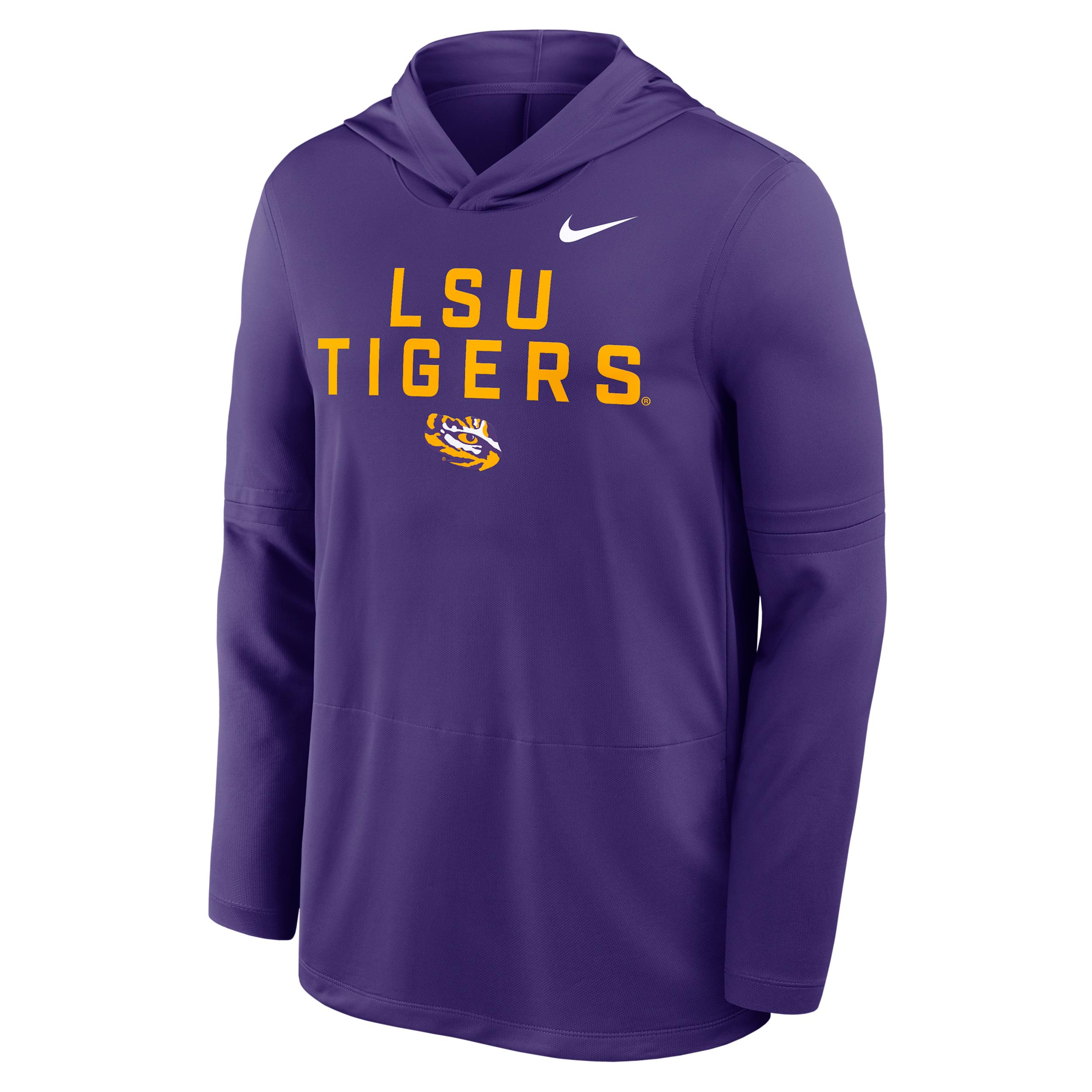 LSU Sideline Nike Men's Dri-FIT College Long-Sleeve Hooded Top by NIKE