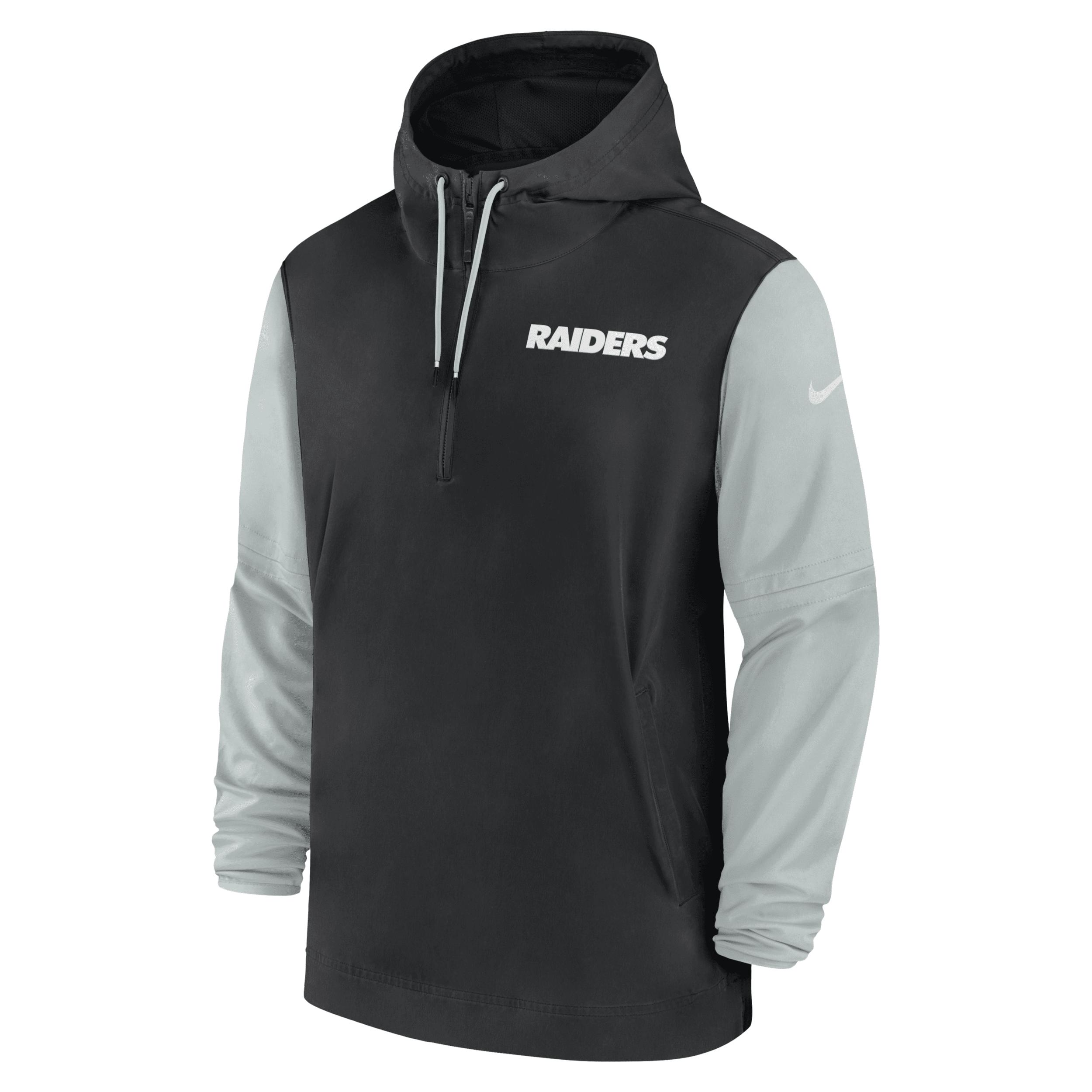 Las Vegas Raiders Sideline Pre-Game Player Nike Men's NFL 1/2-Zip Hooded Jacket by NIKE