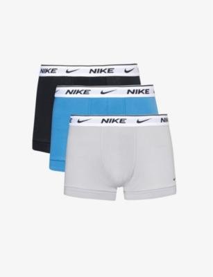 Logo-waistband pack of three stretch-cotton trunks by NIKE