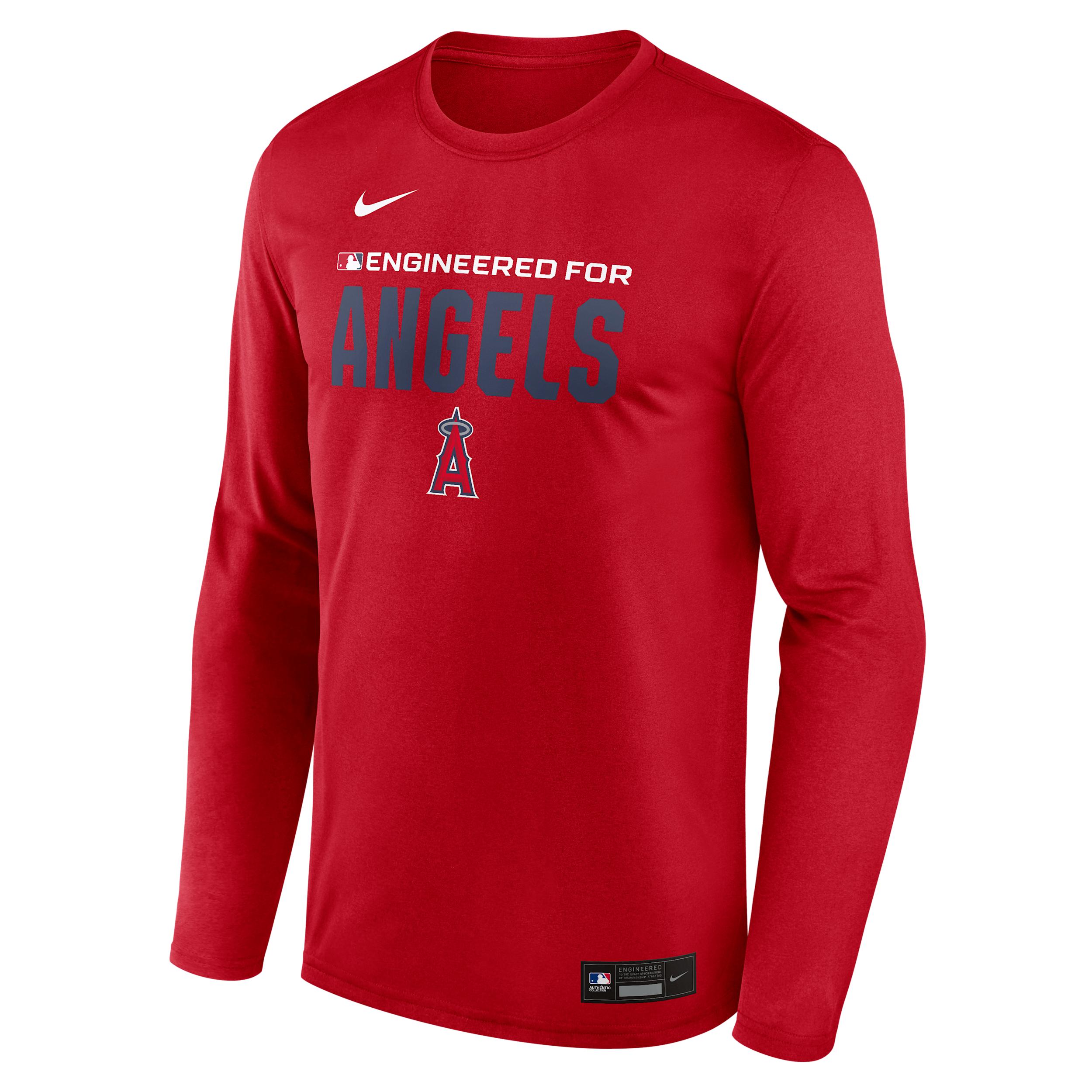 Los Angeles Angels Authentic Collection Team Issue Nike Men's Dri-FIT MLB Long-Sleeve T-Shirt by NIKE