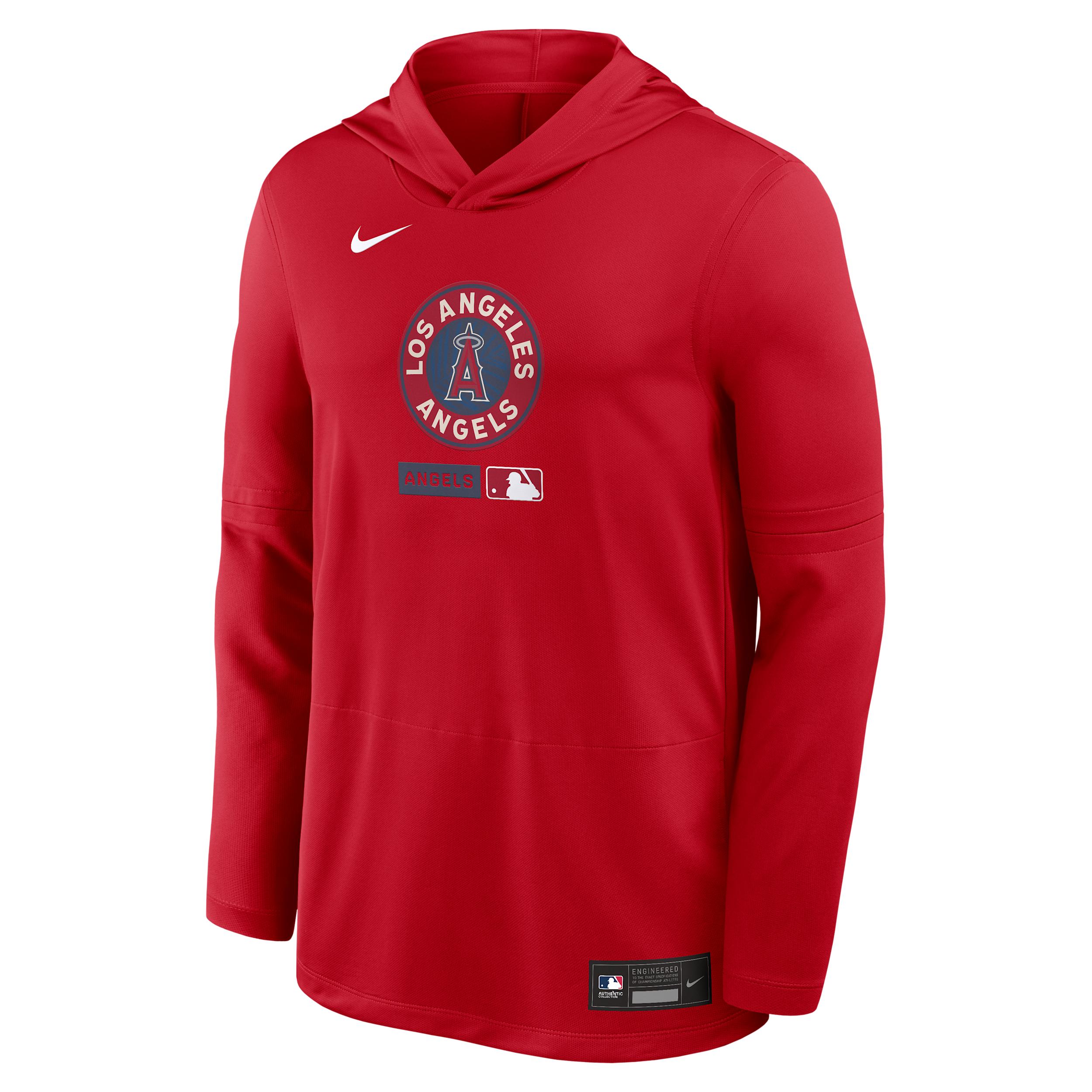 Los Angeles Angels City Connect Nike Men's Dri-FIT MLB Long-Sleeve Hooded Top by NIKE