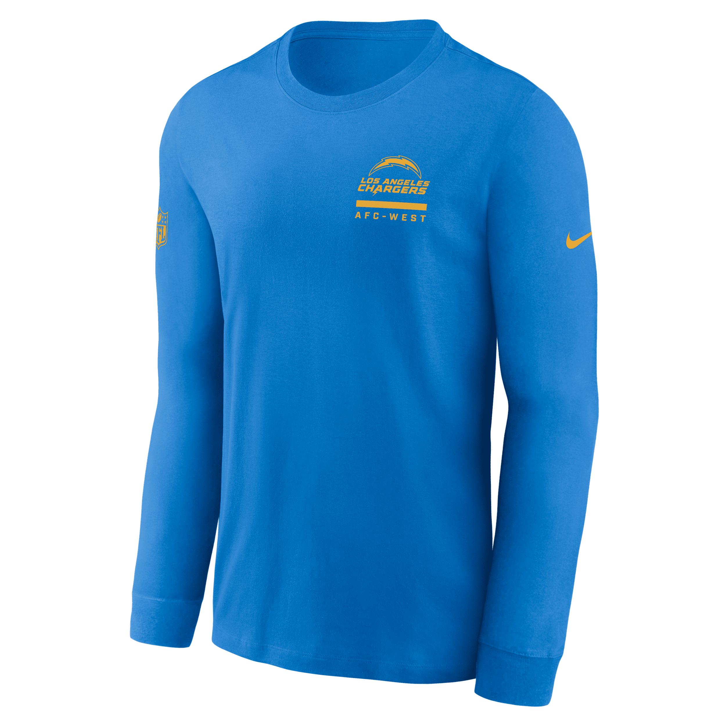 Los Angeles Chargers Sideline Team Issue Nike Men's Dri-FIT NFL Long-Sleeve T-Shirt by NIKE