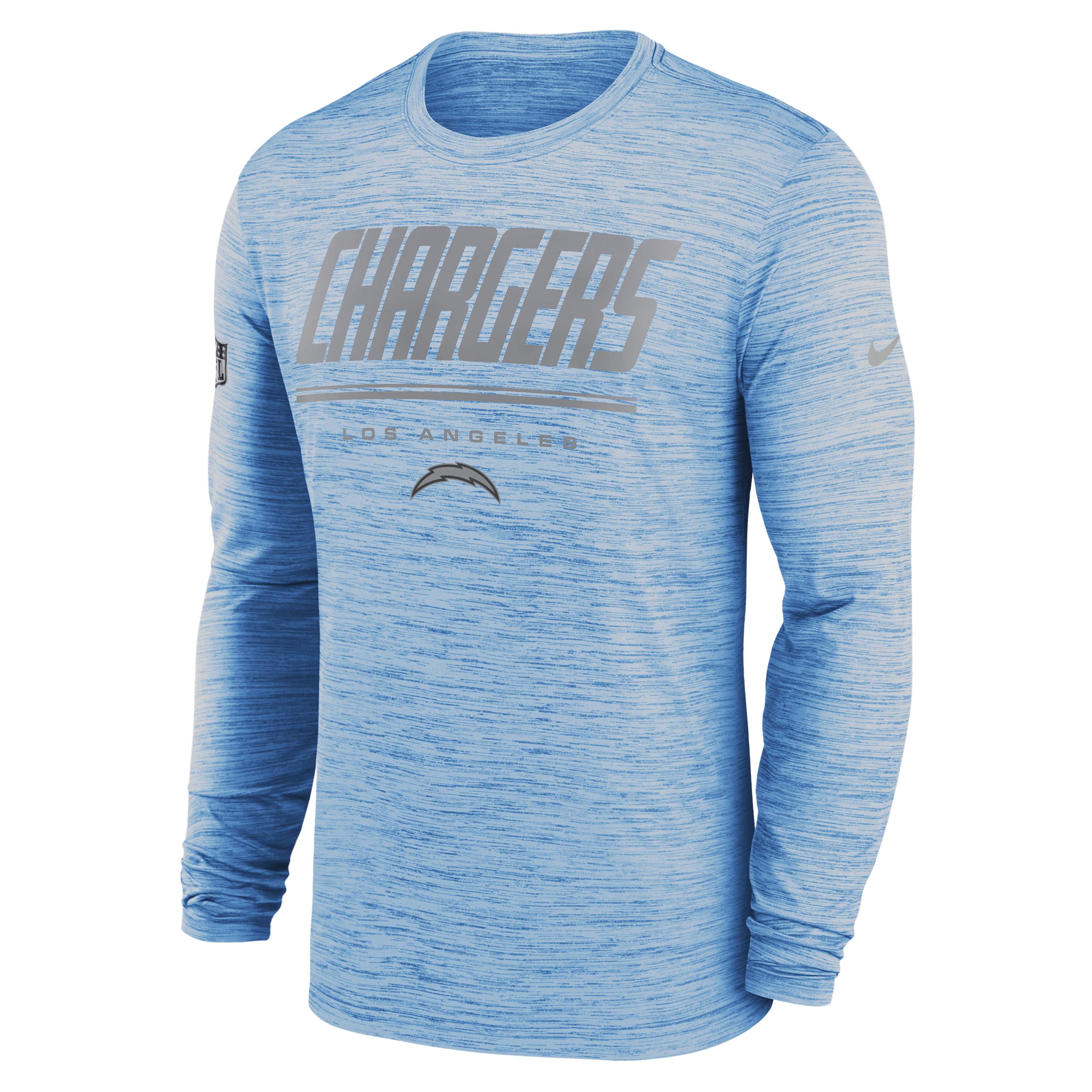 Los Angeles Chargers Sideline Team Issue Velocity Nike Men's Dri-FIT NFL Long-Sleeve T-Shirt by NIKE