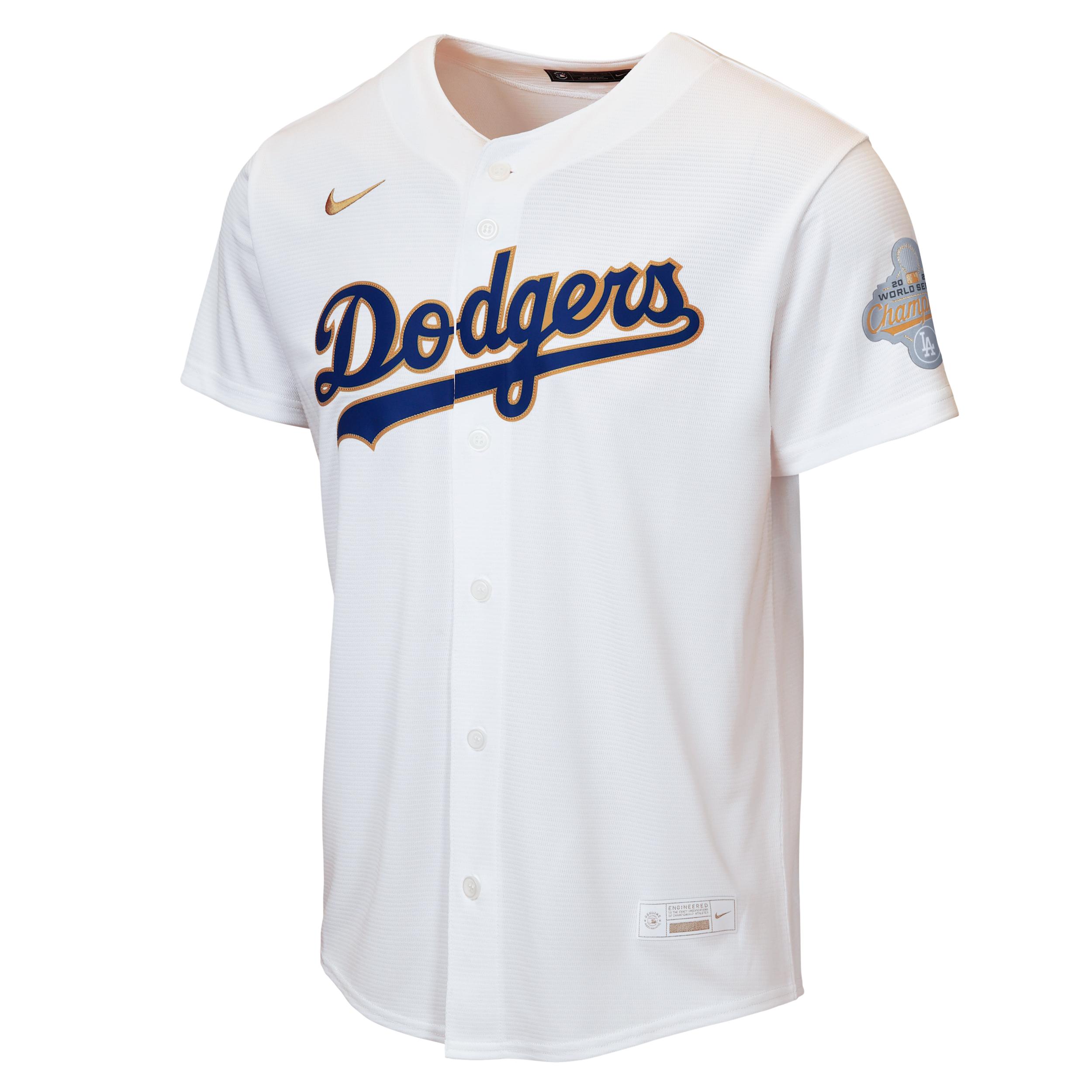 Los Angeles Dodgers 2025 World Series Champions Gold Series Big Kids' Nike MLB Replica Jersey by NIKE