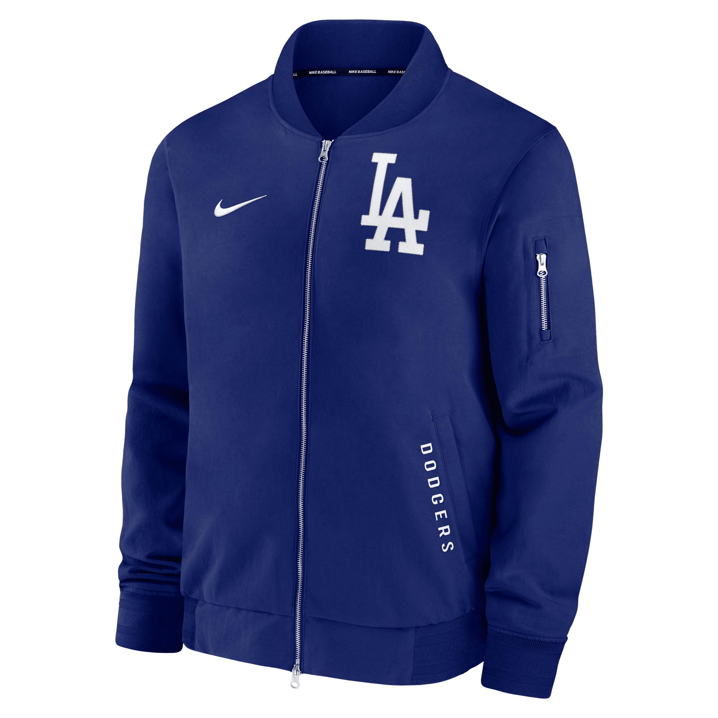 Los Angeles Dodgers Authentic Collection Dugout Nike Men's MLB Full-Zip Bomber Jacket by NIKE