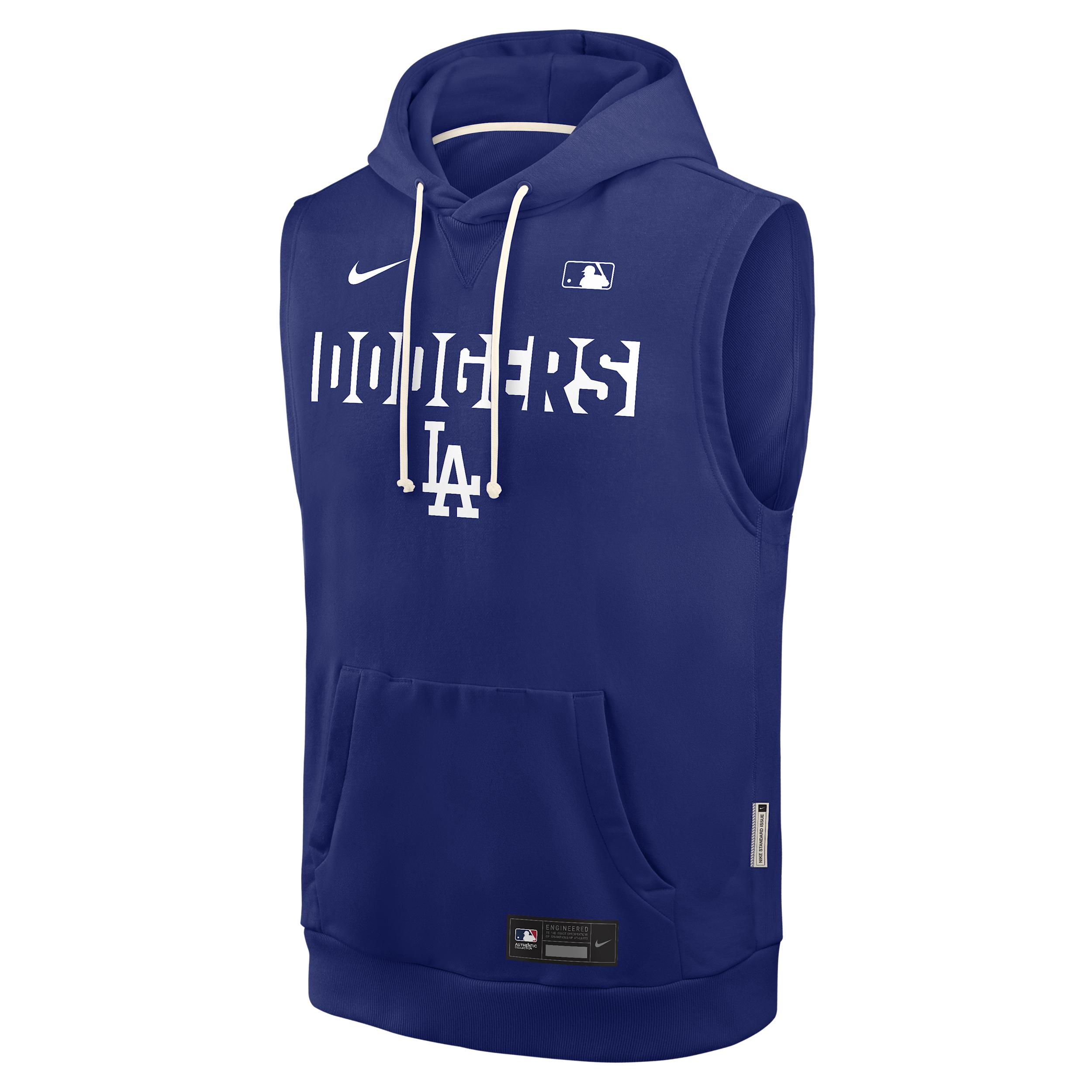 Los Angeles Dodgers Authentic Collection Standard Issue Nike Men's Dri-FIT MLB Sleeveless Pullover Hoodie by NIKE