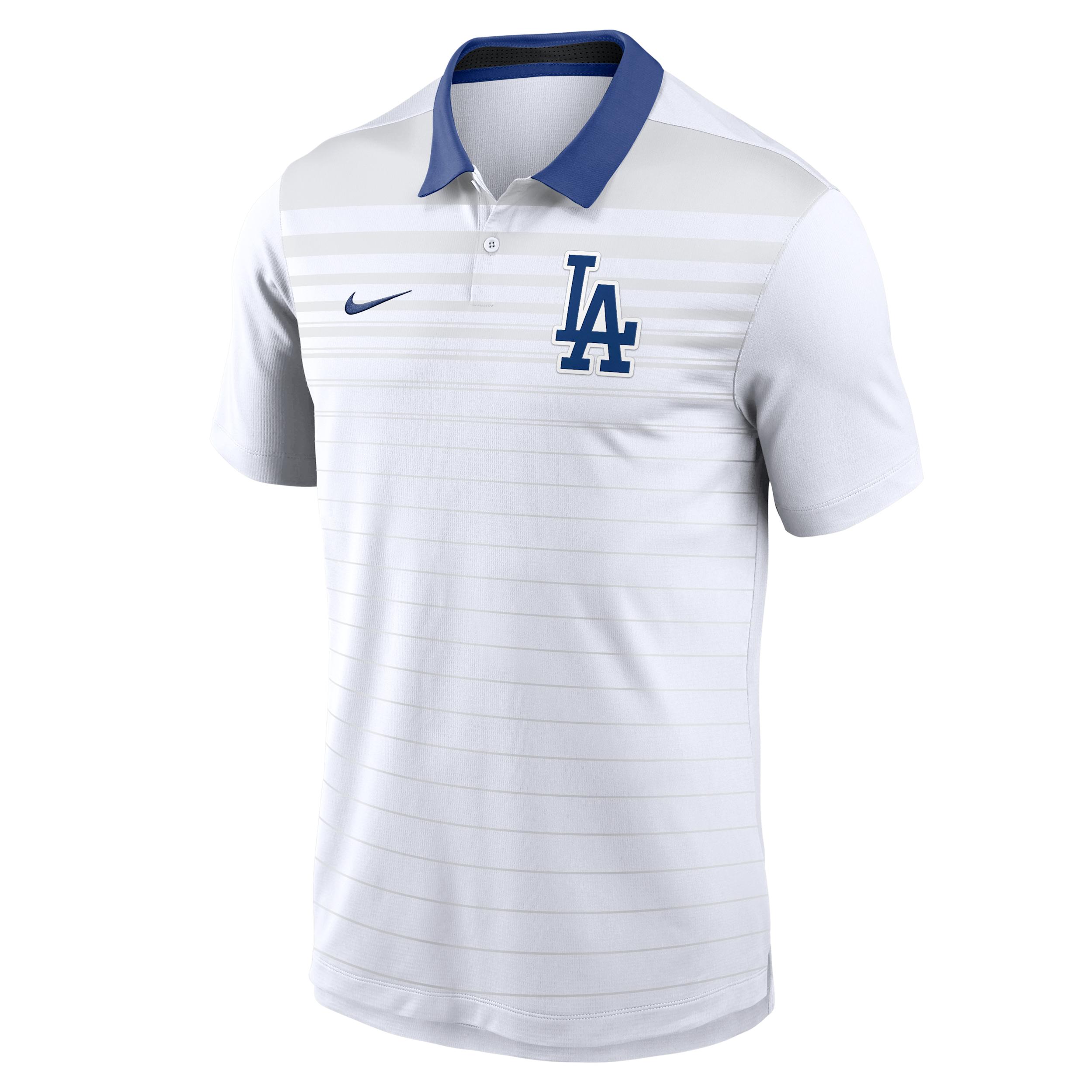 Los Angeles Dodgers Striped Vapor Nike Men's Dri-FIT MLB Polo by NIKE