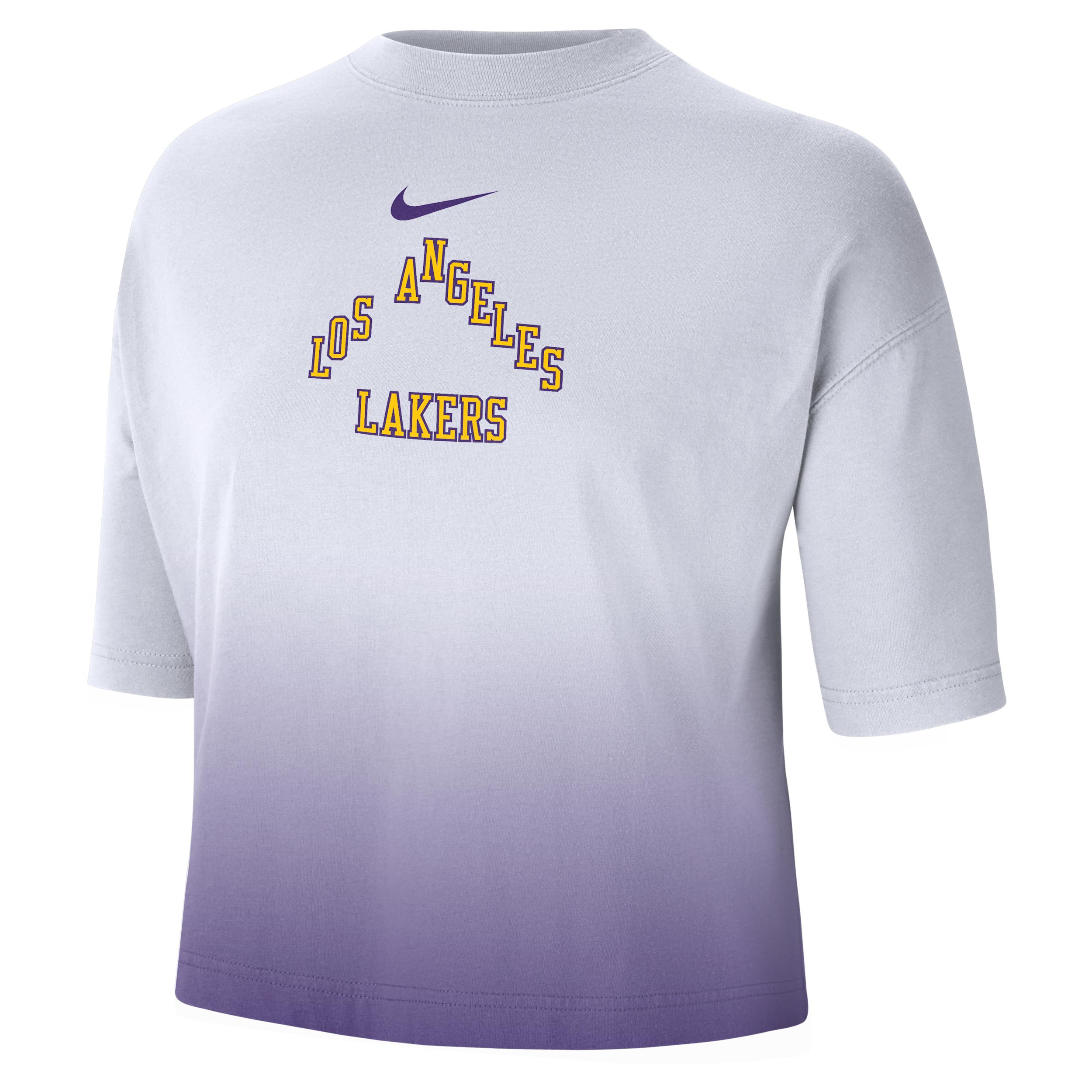 Los Angeles Lakers Courtside City Edition Premium Nike Women's NBA Boxy T-Shirt by NIKE