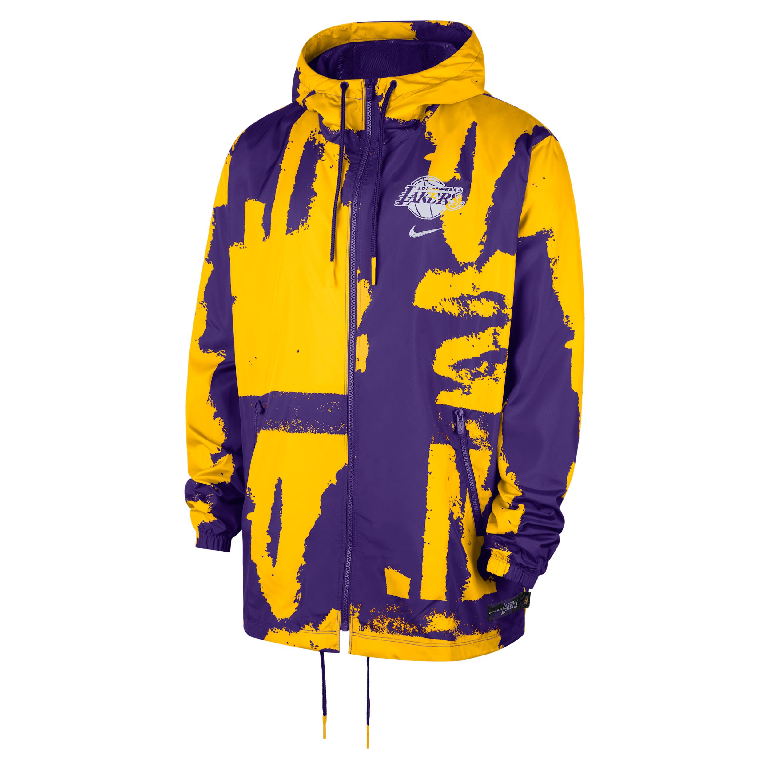 Los Angeles Lakers Courtside Nike Men's NBA Club Woven Full-Zip Jacket by NIKE