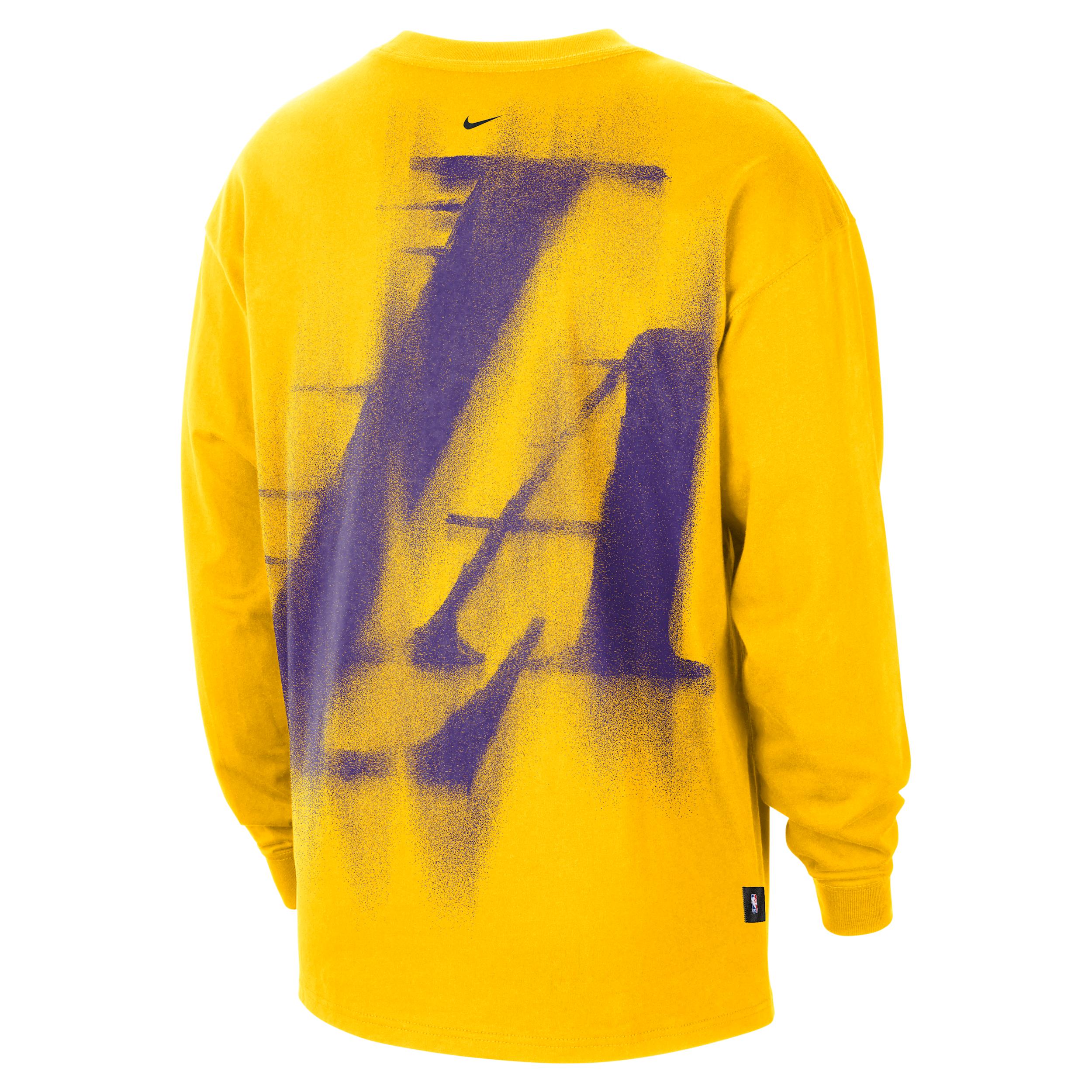 Los Angeles Lakers Standard Issue Nike Men's Dri-FIT Long-Sleeve Basketball Top by NIKE