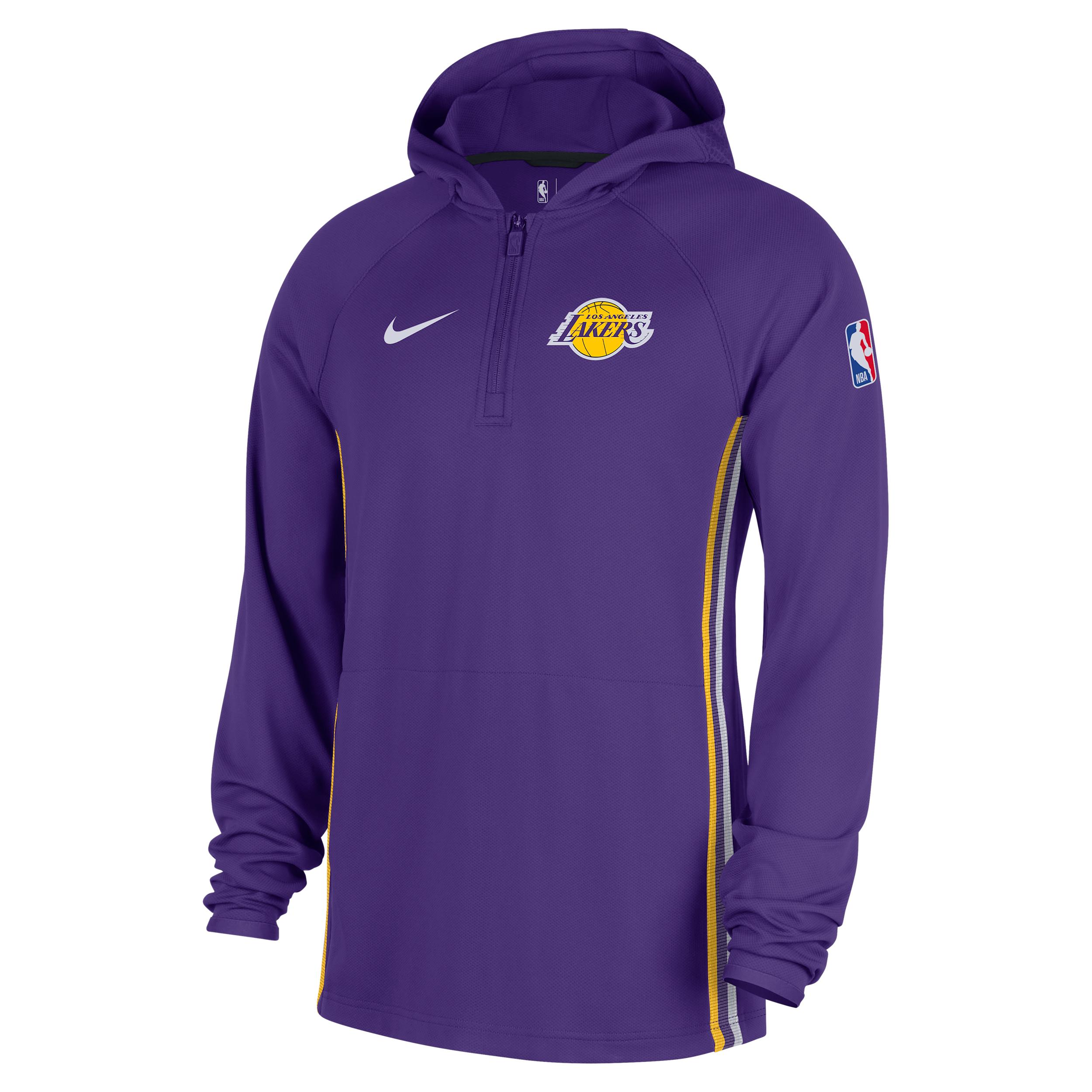 Los Angeles Lakers Zoned Nike Men's Dri-FIT NBA 1/4-Zip Hoodie by NIKE