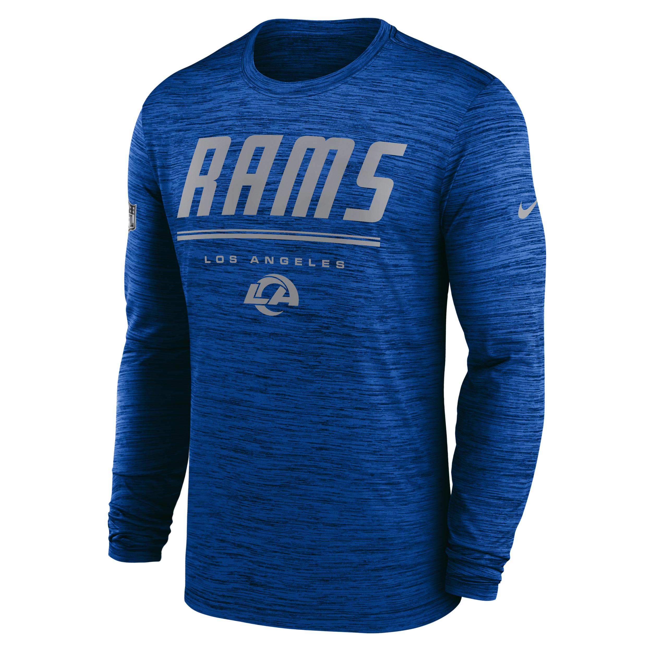 Los Angeles Rams Sideline Team Issue Velocity Nike Men's Dri-FIT NFL Long-Sleeve T-Shirt by NIKE