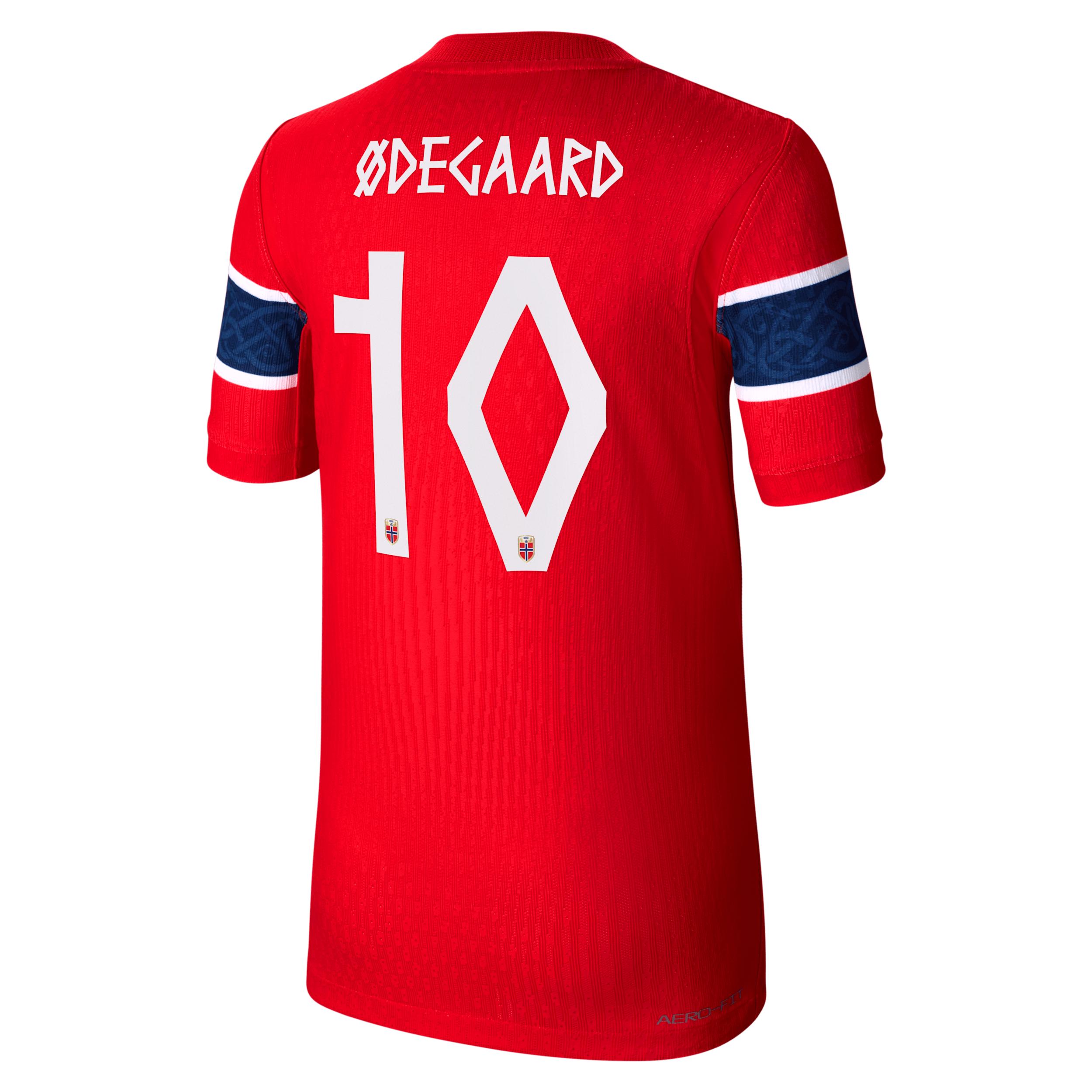 Martin Ã¿degaard Norway National Team 2026 Match Home Big Kids' Nike Dri-FIT ADV Soccer Jersey by NIKE