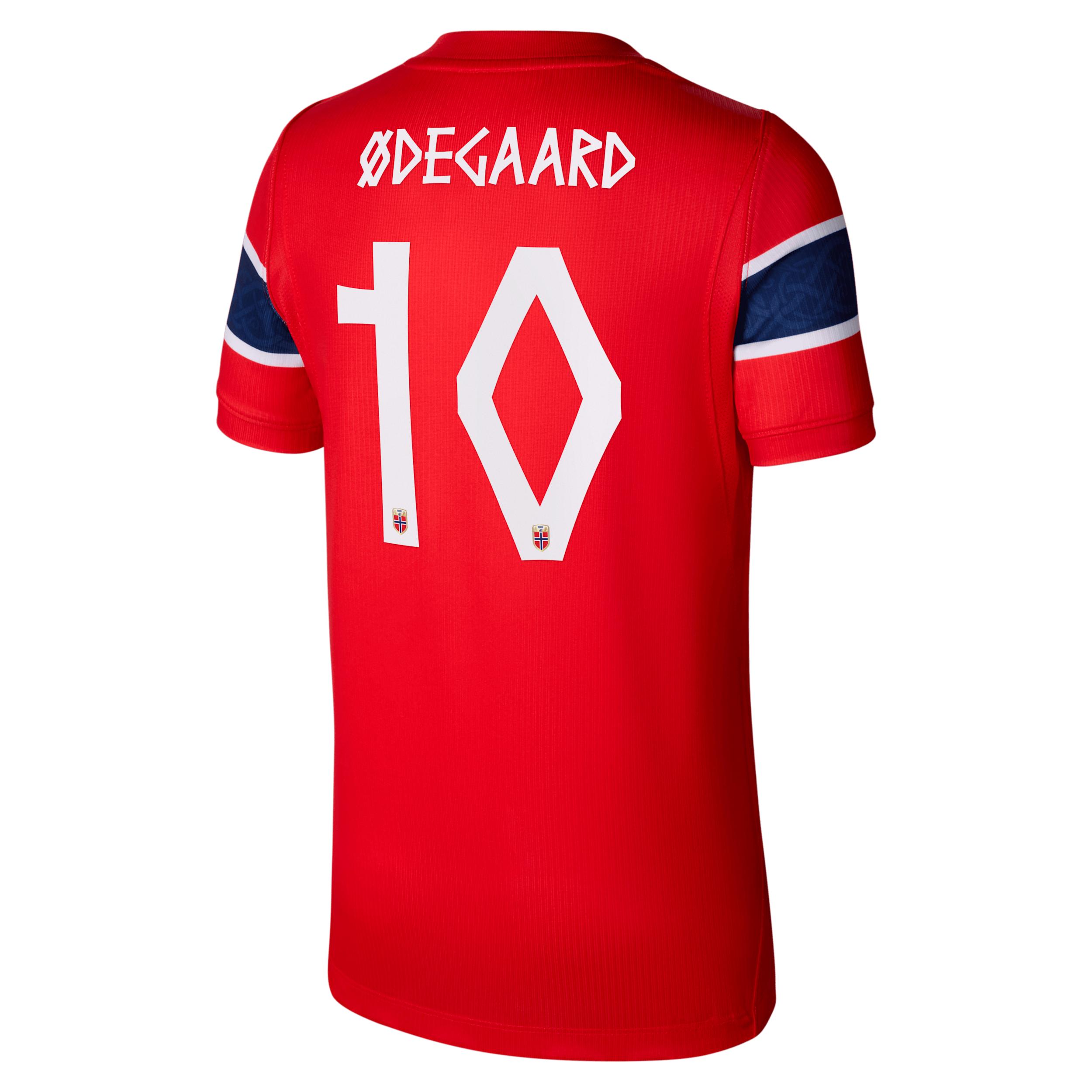 Martin Ã¿degaard Norway National Team 2026 Stadium Home Big Kids' Nike Dri-FIT Soccer Jersey by NIKE