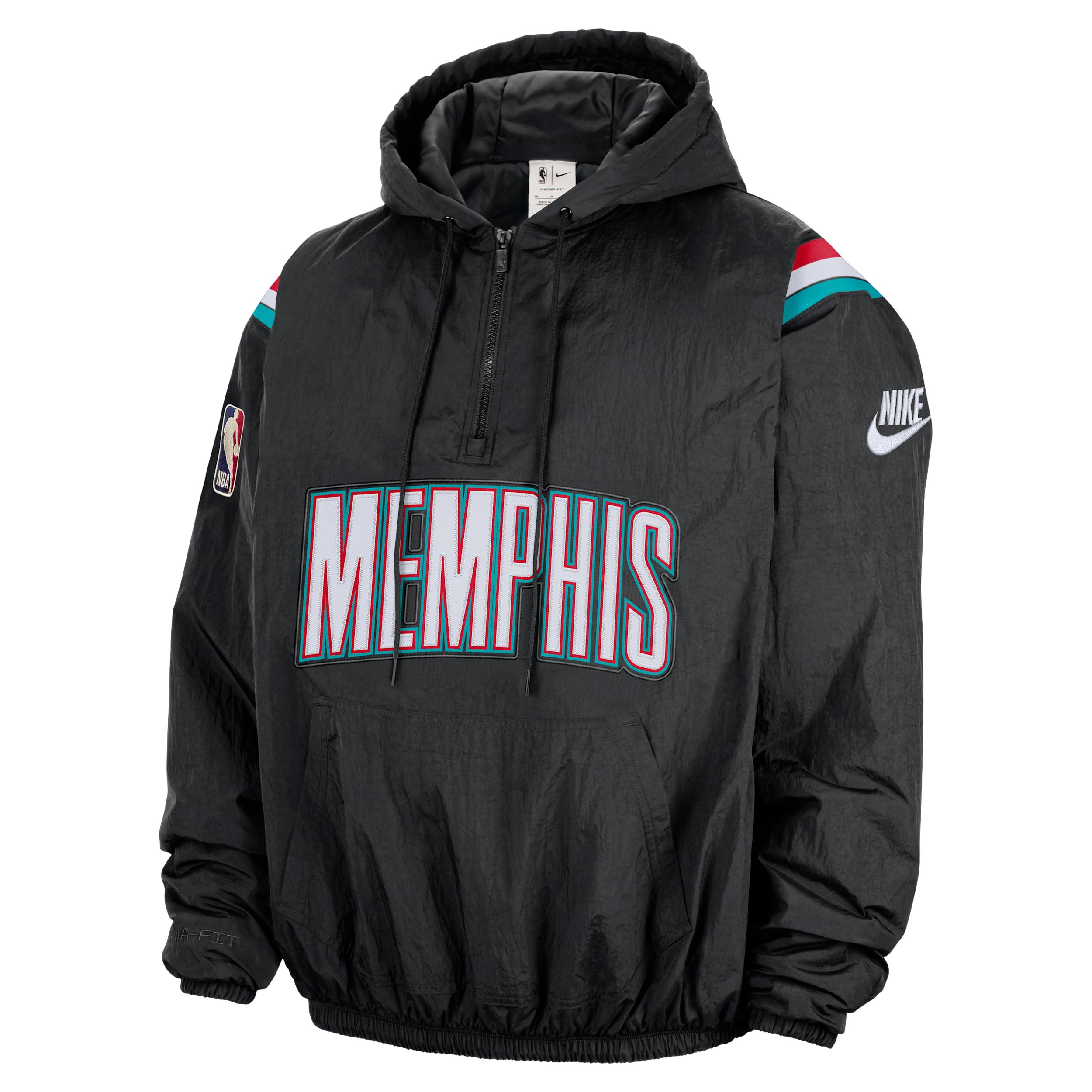 Memphis Grizzlies Hardwood Classics Nike Men's Therma-FIT NBA 1/2-Zip Hoodie by NIKE