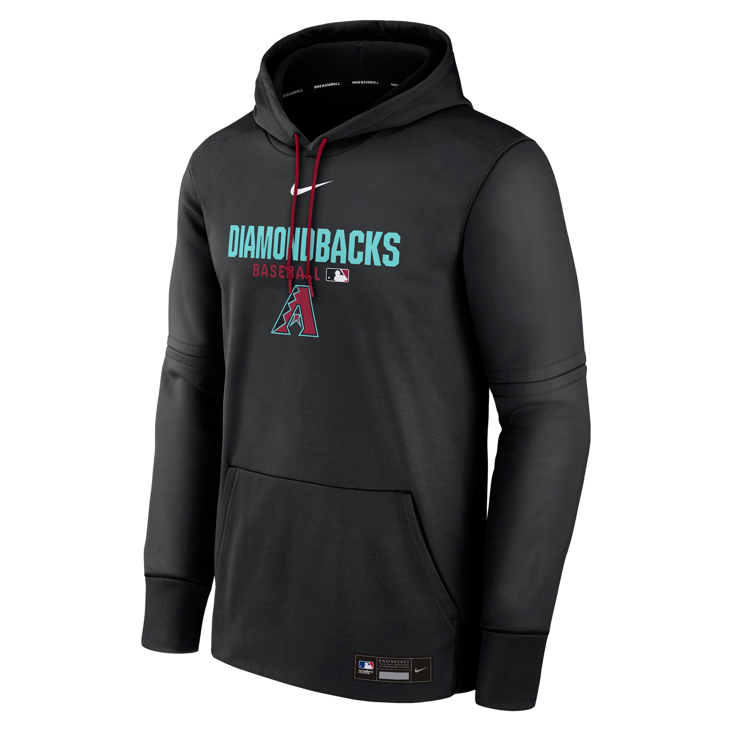 Men's Arizona Diamondbacks Authentic Collection Nike Therma MLB Pullover Hoodie by NIKE