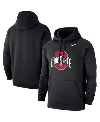 Men's Black Ohio State Buckeyes Primary Logo Club Fleece Pullover Hoodie by NIKE