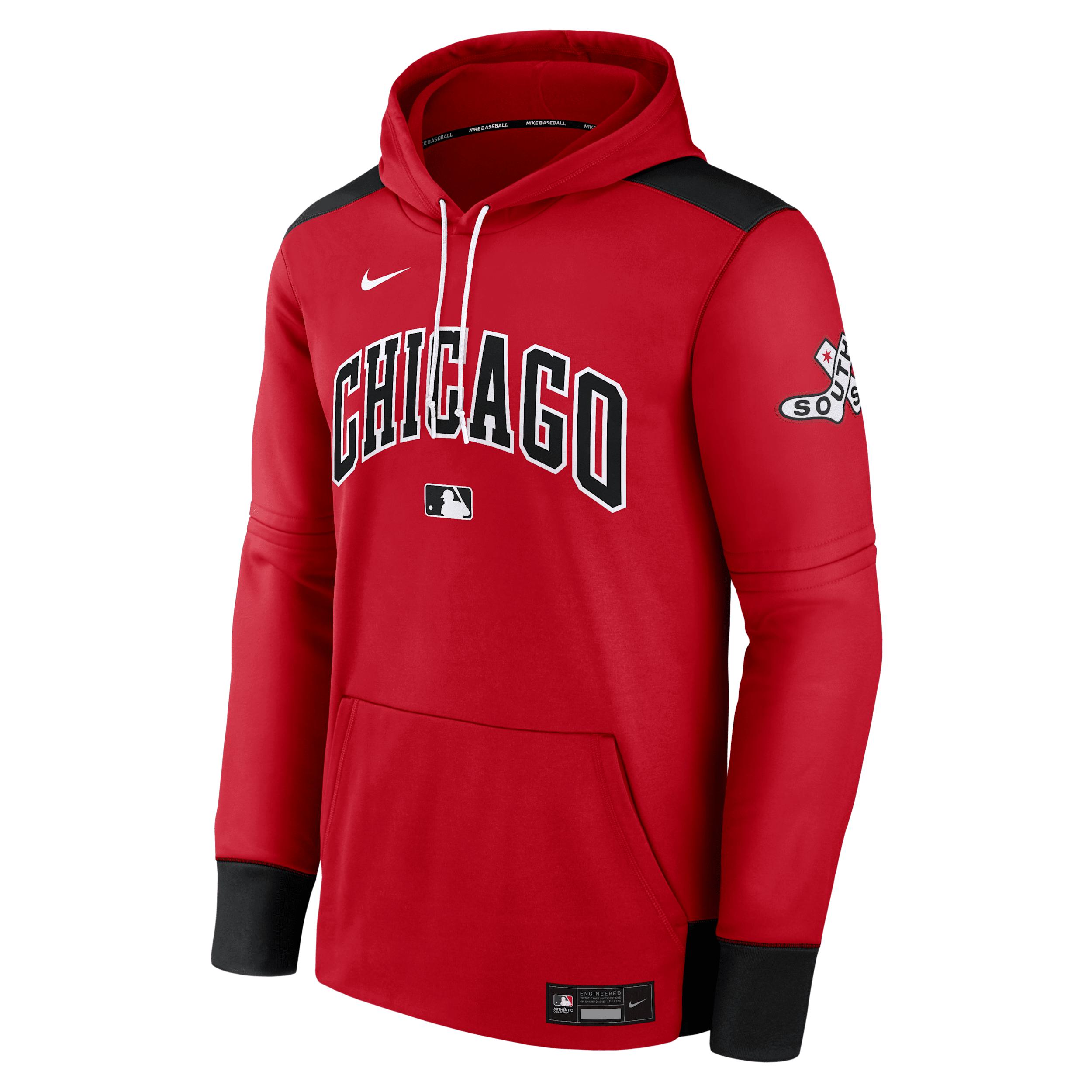 Men's Chicago White Sox Authentic Collection City Connect Nike Therma MLB Pullover Hoodie by NIKE