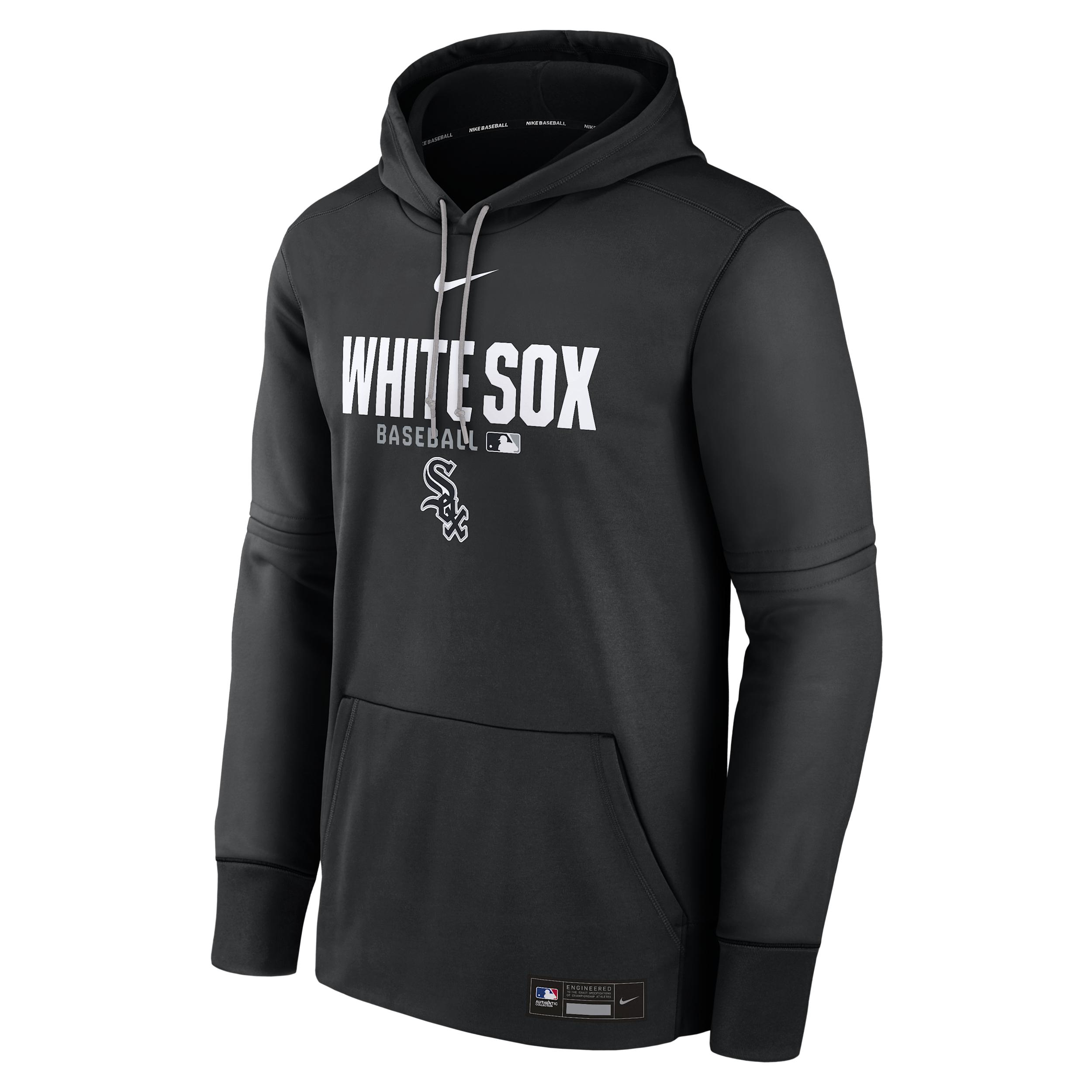 Men's Chicago White Sox Authentic Collection Nike Therma MLB Pullover Hoodie by NIKE
