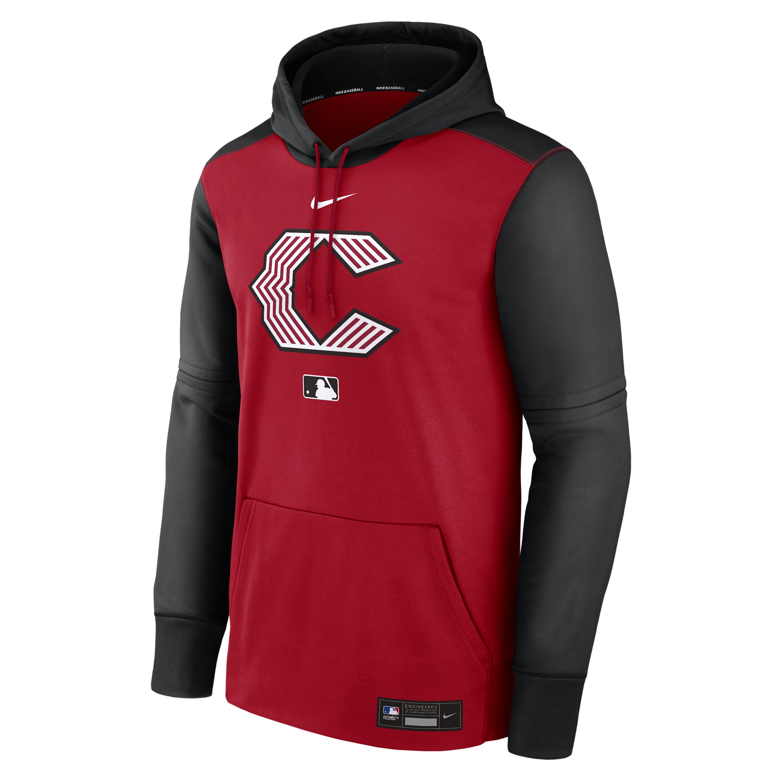 Men's Cincinnati Reds Authentic Collection City Connect Nike Therma MLB Pullover Hoodie by NIKE